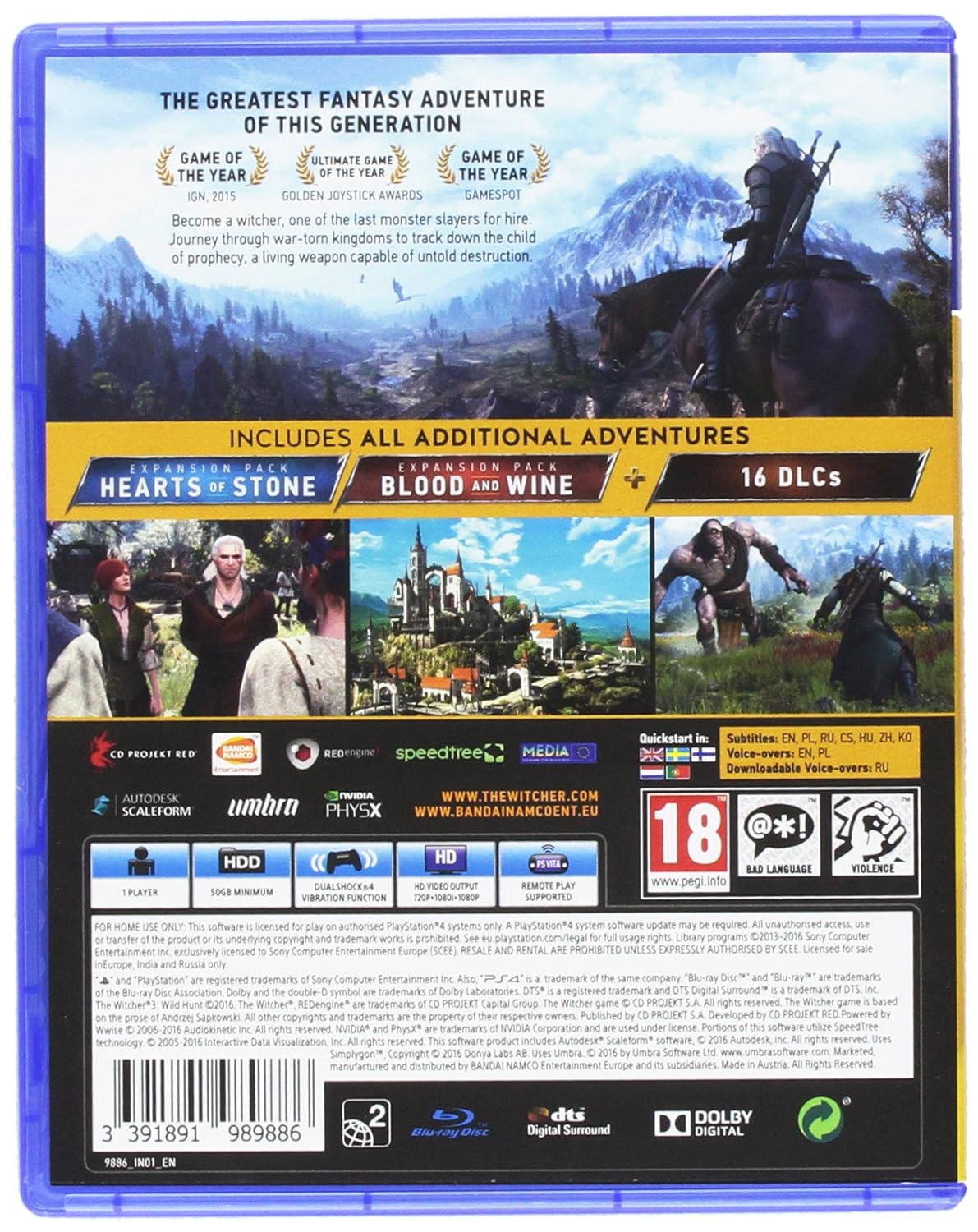 The Witcher 3: Wild Hunt (PS4) (Pre-owned)