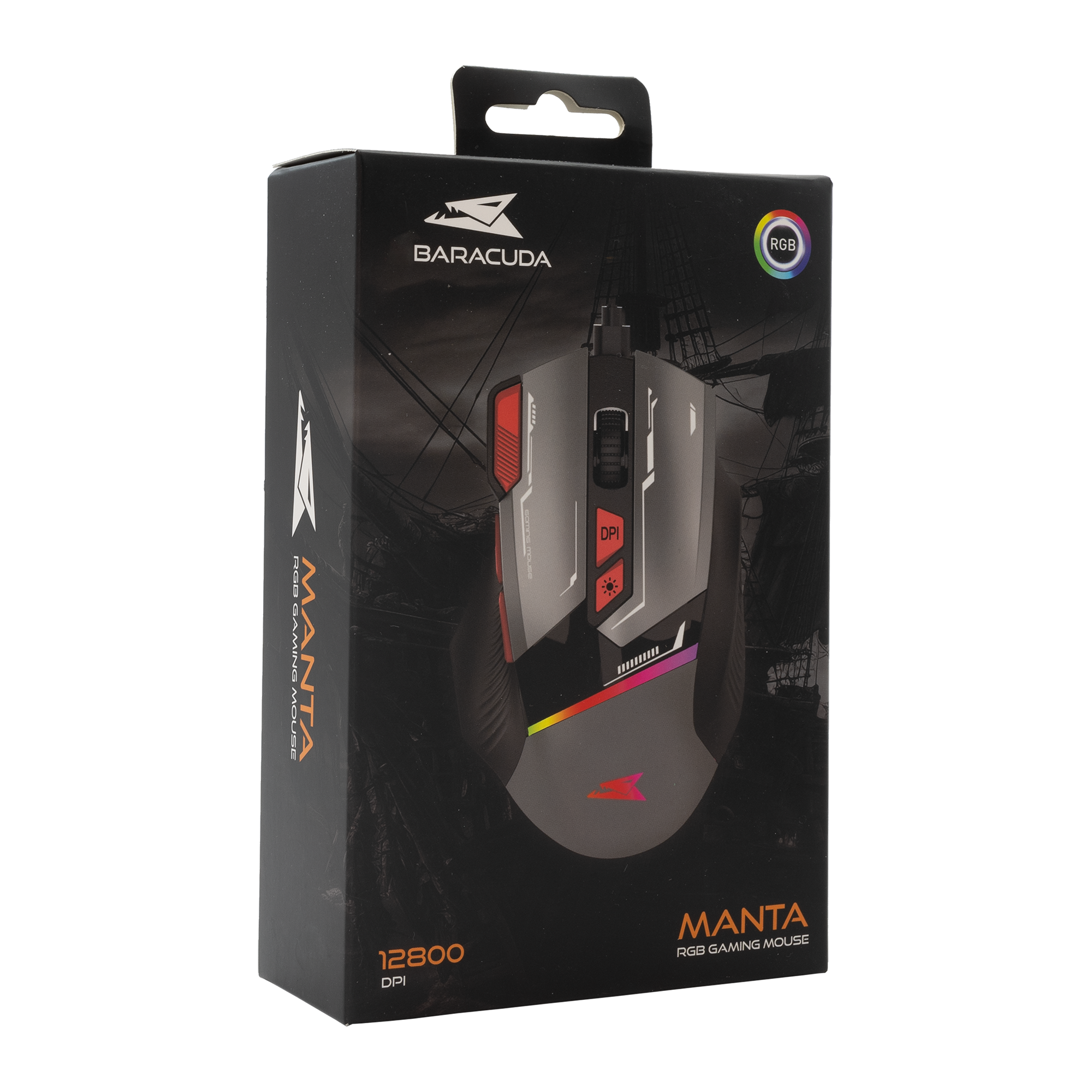 Baracuda MANTA RGB Gaming Mouse (Grey)