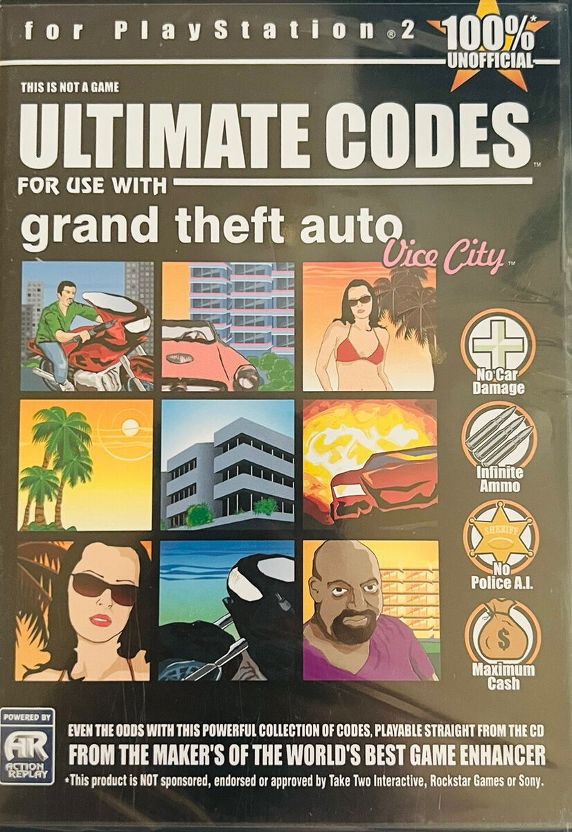 Action Replay Ultimate Cheats For Use With Grand Theft Auto Vice City For PlayStation 2 (PS2) (Pre-owned)