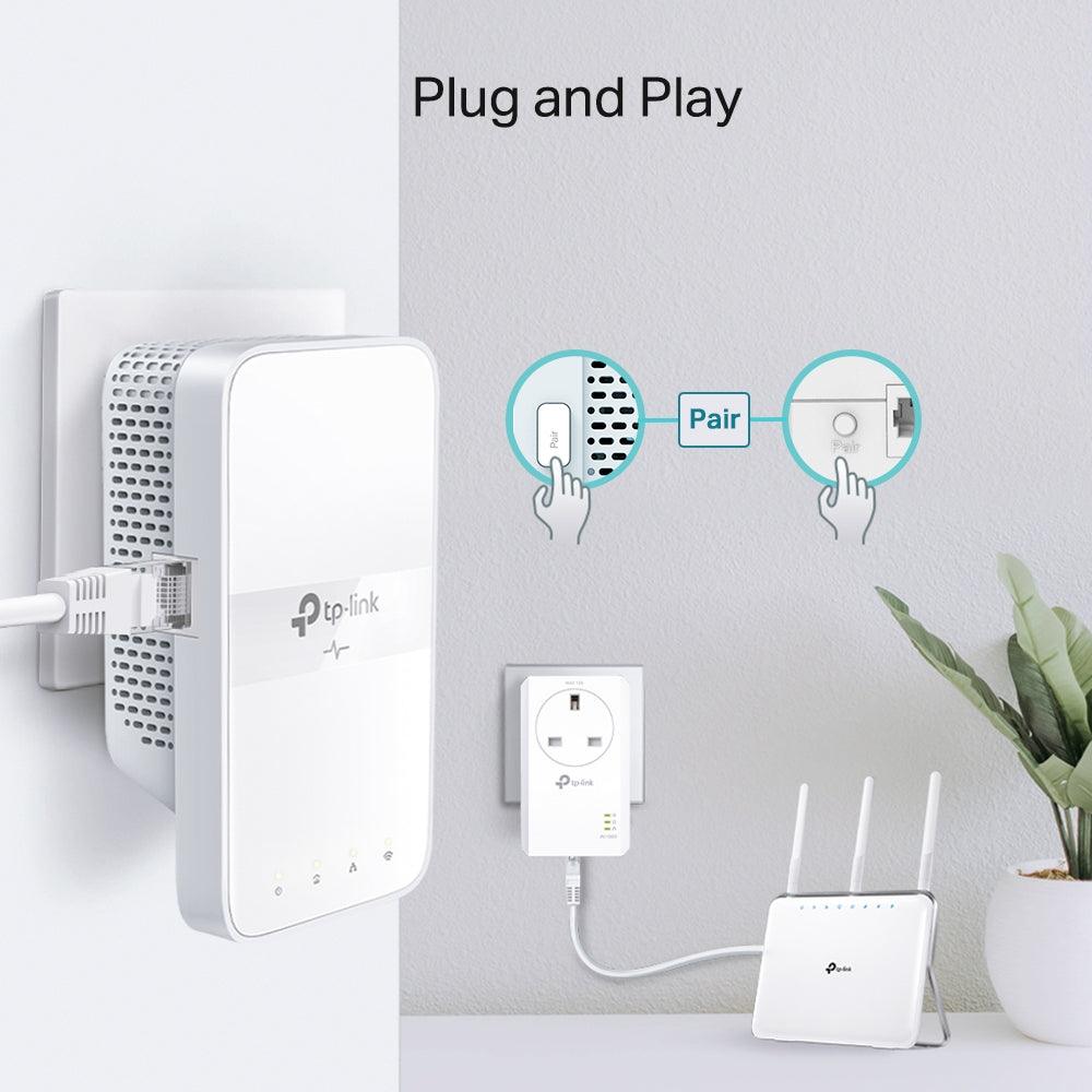 TP - Link TL - WPA7617 KIT AV1000 Gigabit Passthrough Powerline ac Wi - Fi Kit - GameStore.mt