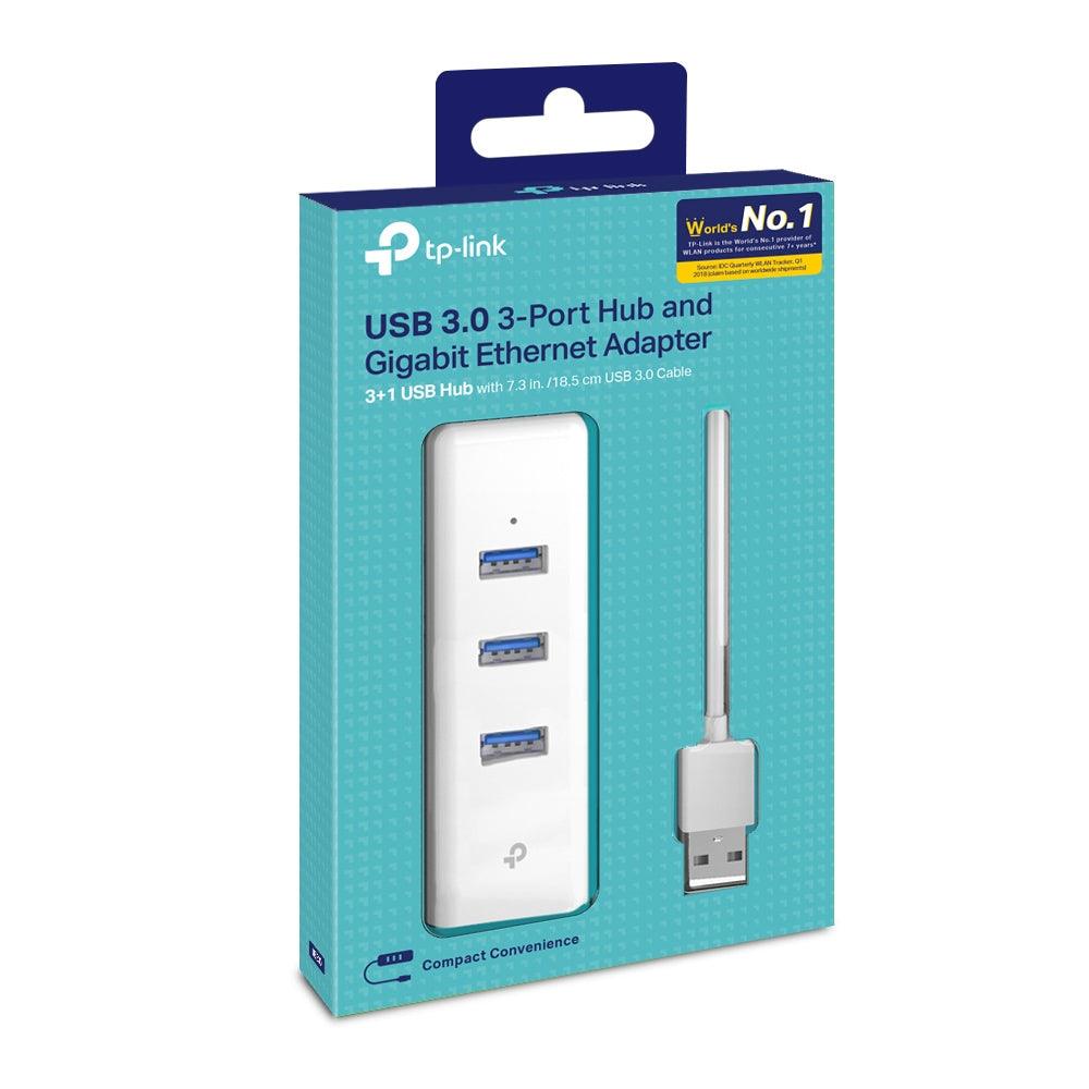 TP - Link UE330 USB 3.2 Gen1 to Gigabit Ethernet Adapter with 3 - Port USB Hub - GameStore.mt