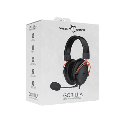 White Shark GORILLA Gaming Headset (Black/Red) - GameStore.mt