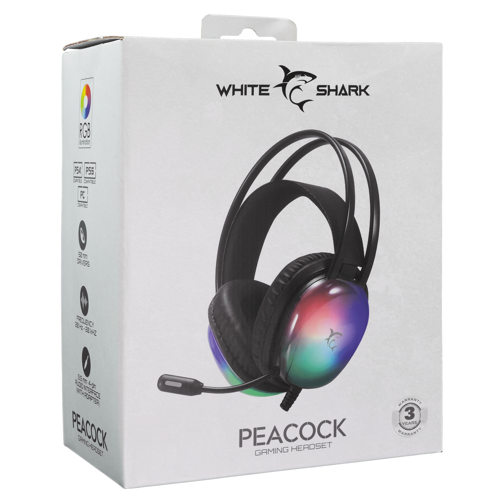 White Shark PEACOCK Gaming Headset (Black) - GameStore.mt