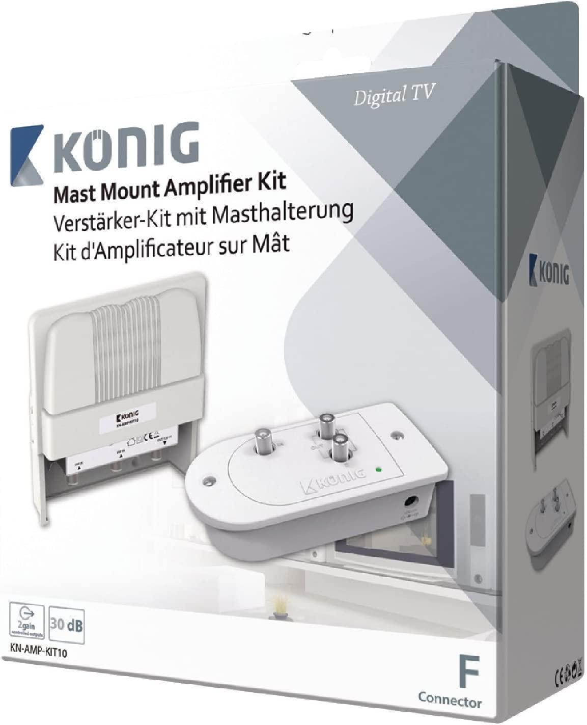 König Amplifier Kit with Mast Mount for UHF/VHF Antenna - GameStore.mt | Powered by Flutisat