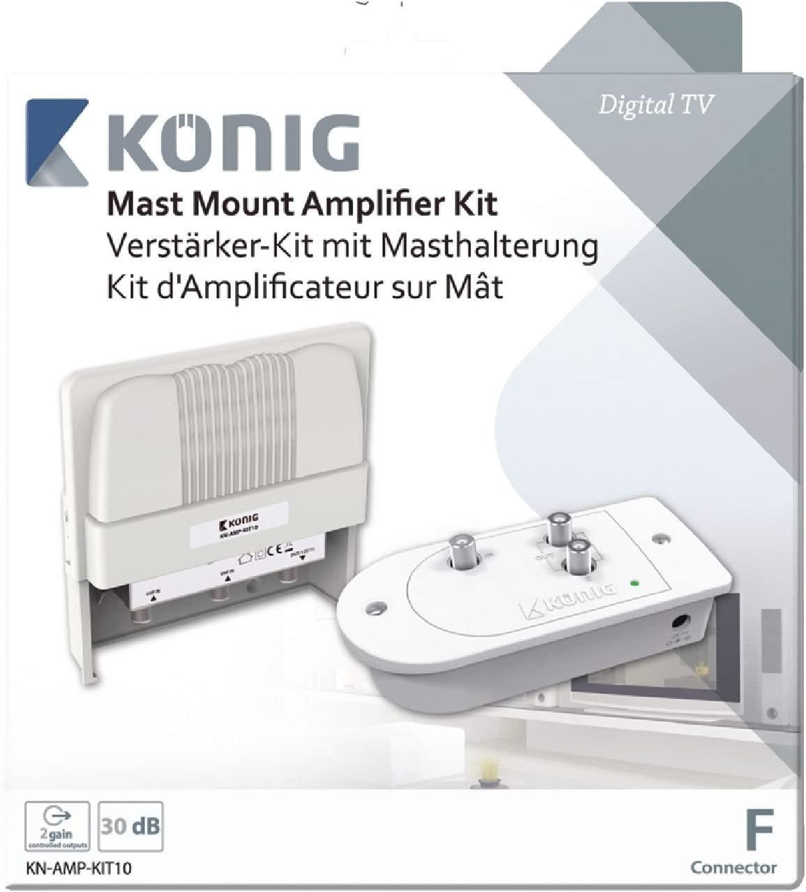 König Amplifier Kit with Mast Mount for UHF/VHF Antenna - GameStore.mt | Powered by Flutisat
