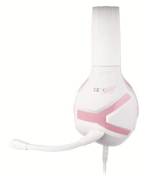 Konix Geek Girl Crystal Gaming Headset Blanc and Rose - GameStore.mt | Powered by Flutisat