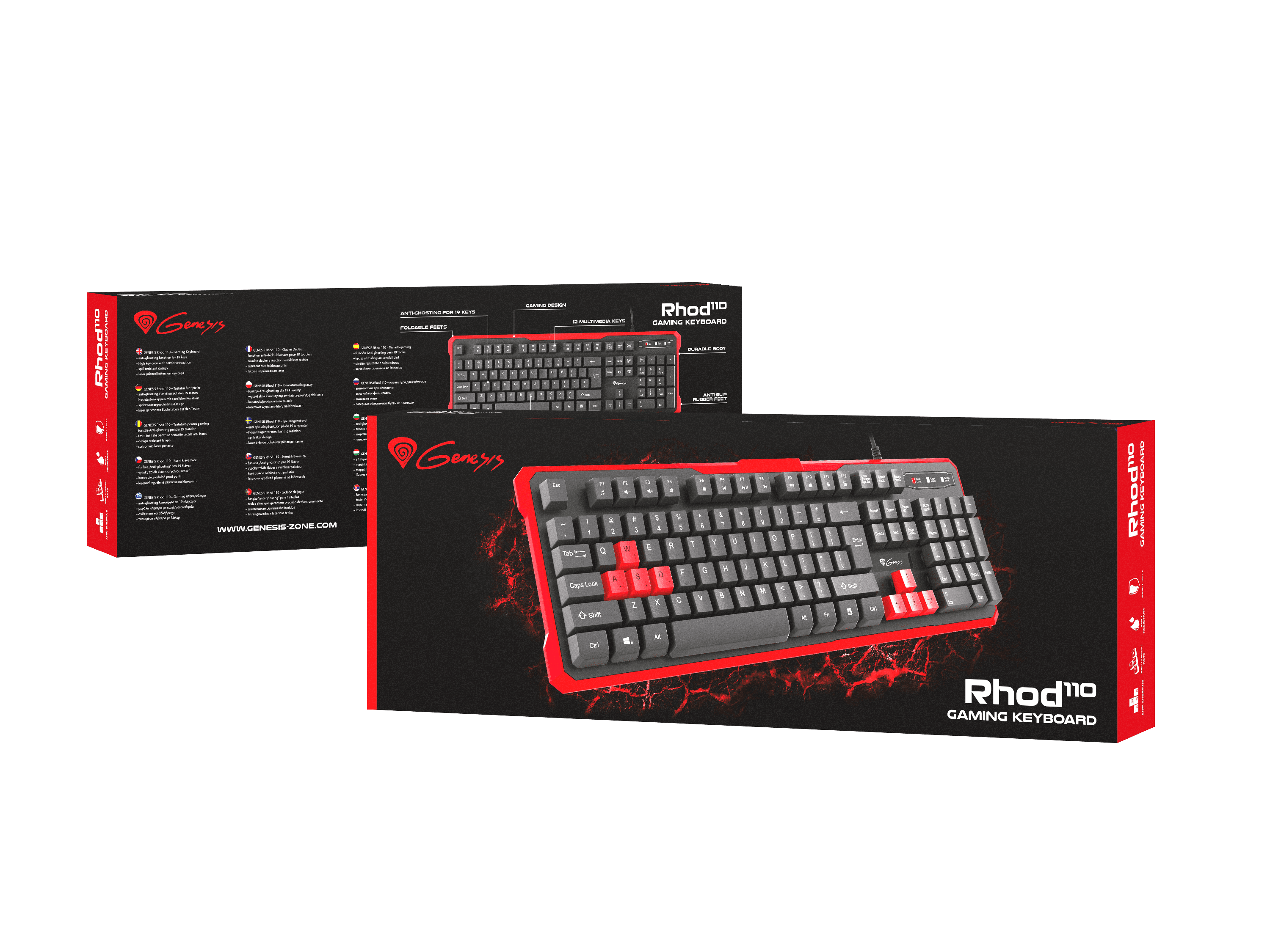 Genesis RHOD 110 Gaming Keyboard (US Layout) - Red - GameStore.mt | Powered by Flutisat