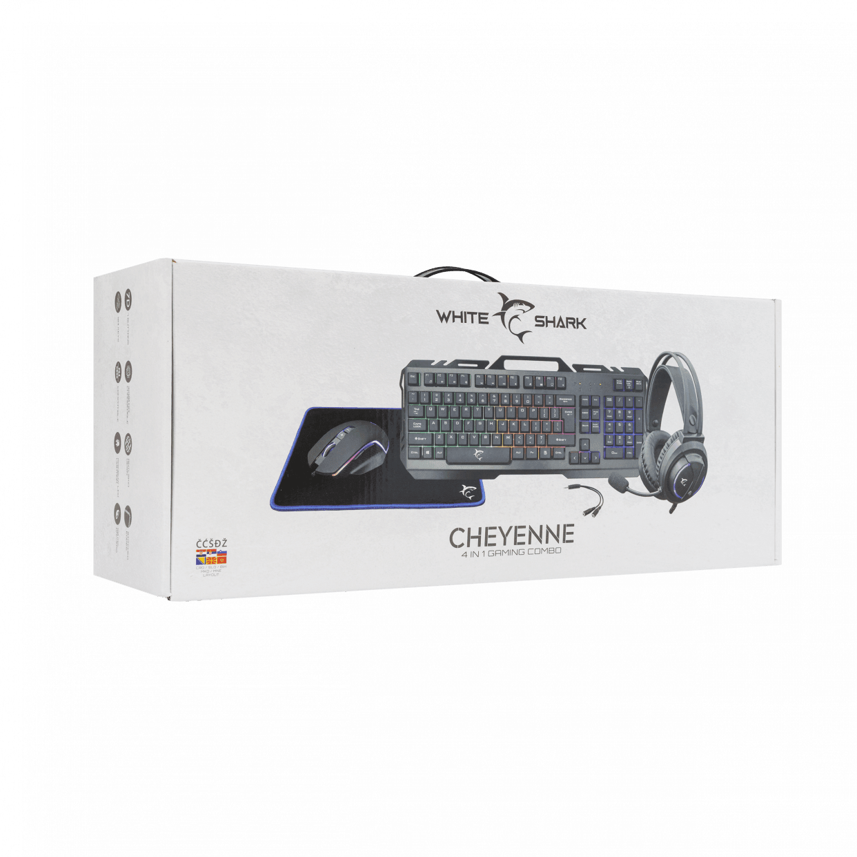 White Shark Cheyenne 4 in 1 Combo (US Keyboard, Headset, Mouse, Mousepad) - GameStore.mt | Powered by Flutisat