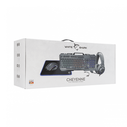 White Shark Cheyenne 4 in 1 Combo (US Keyboard, Headset, Mouse, Mousepad)