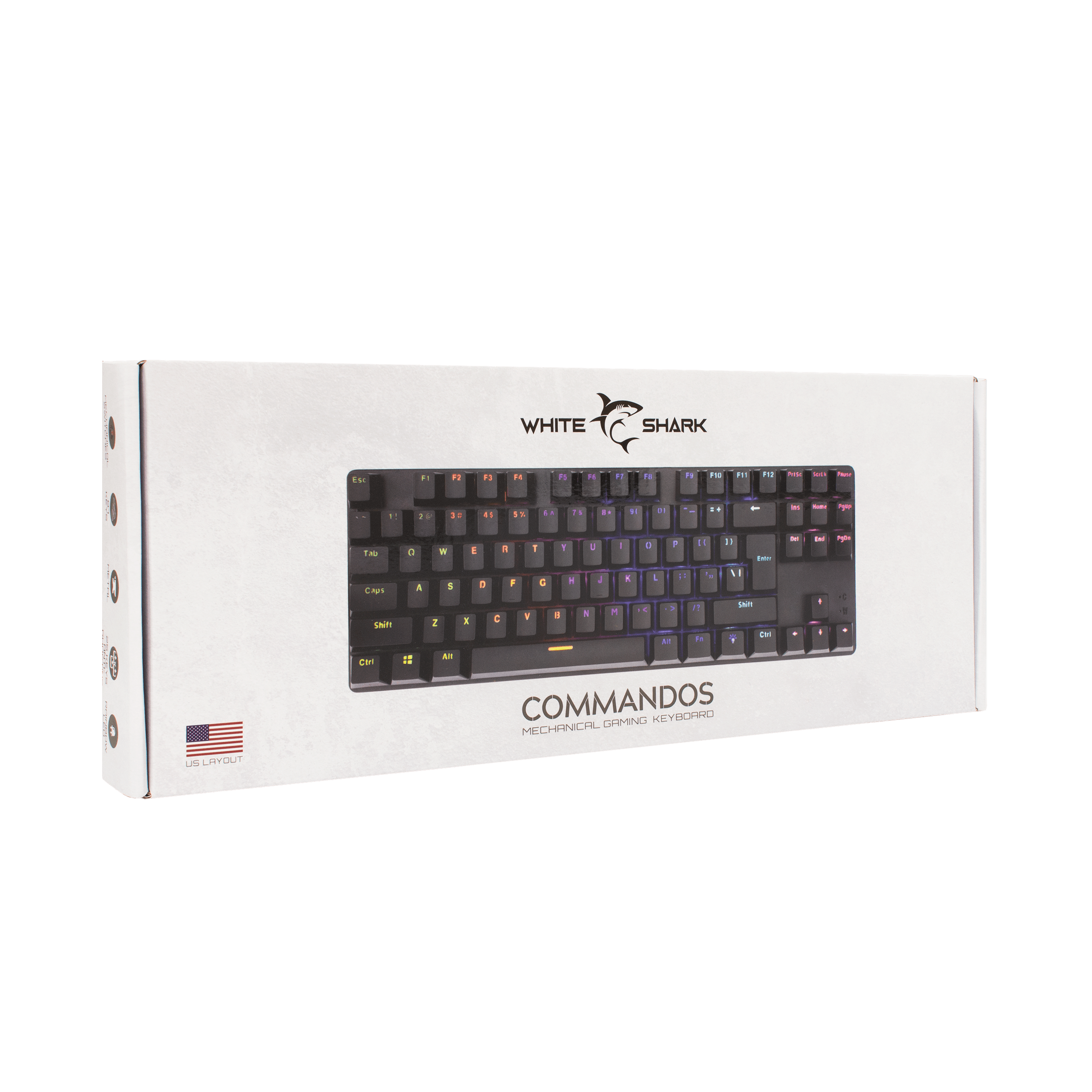 White Shark COMMANDOS - Black (Blue Switches) [US Layout] - GameStore.mt | Powered by Flutisat