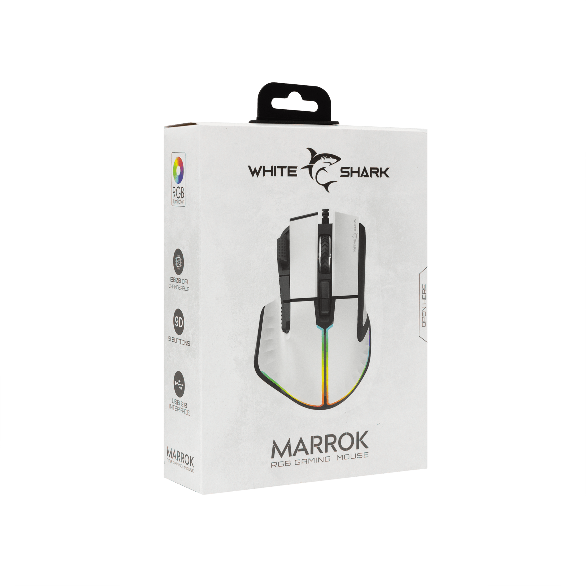 White Shark MARROK RGB Gaming Mouse - White - GameStore.mt