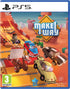 PlayStation 5 game disc for 'Make Way' with colorful cars and track on a white background