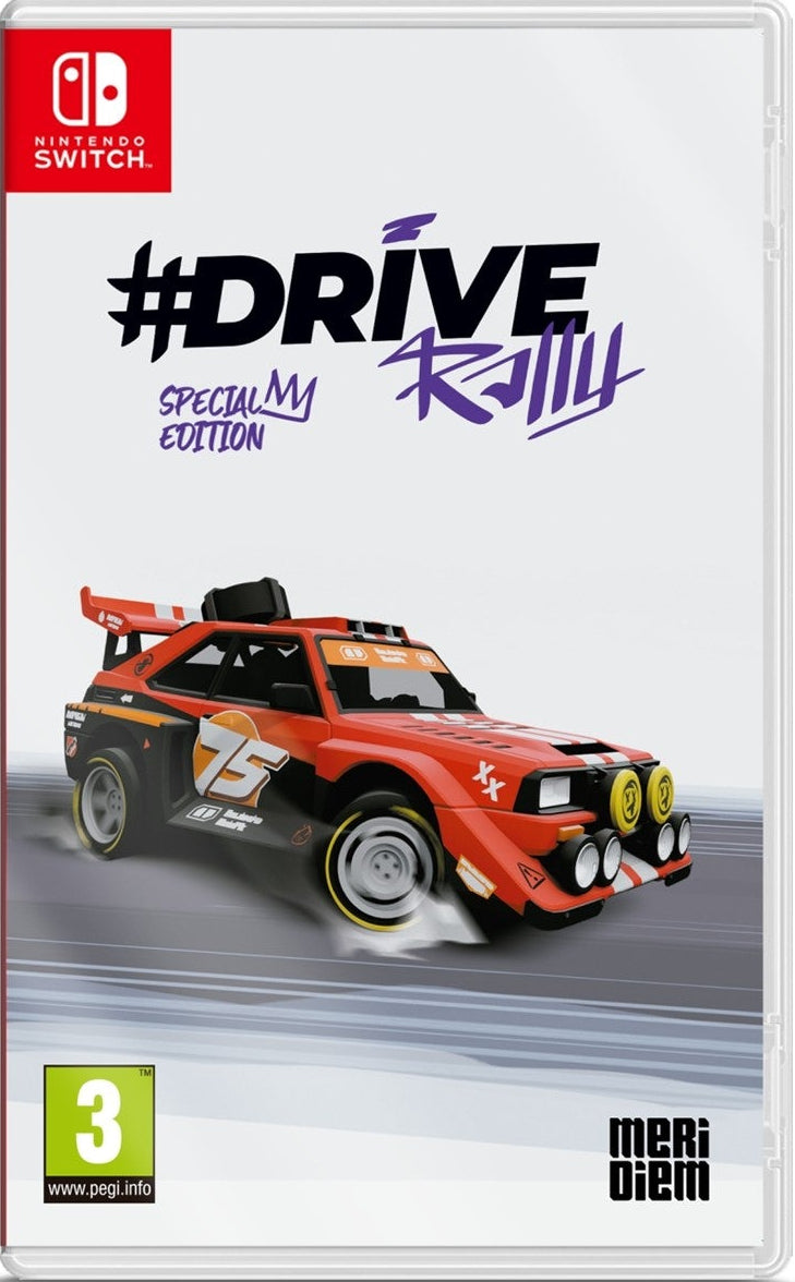 Video game case for 'Drive Rally' on Nintendo Switch with a red car on a white background
