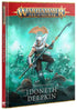 Warhammer Age of Sigmar book cover featuring a warrior and text on a white background