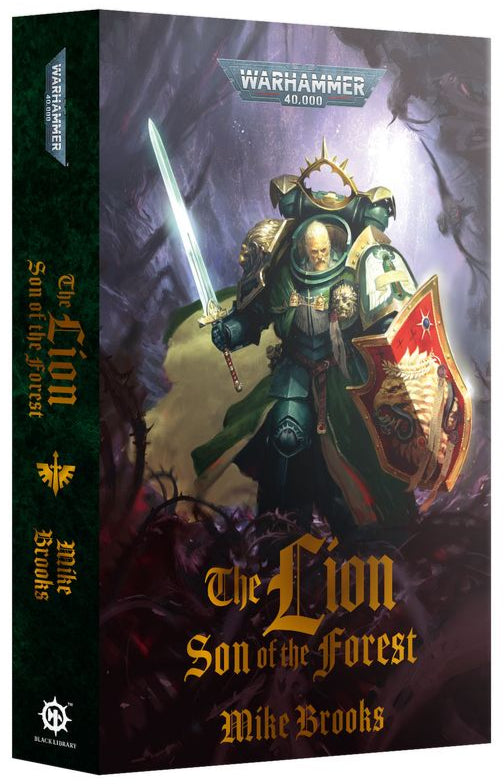 Book cover of 'The Lion Son of the Forest' by Mike Brooks with a warrior illustration on a white background