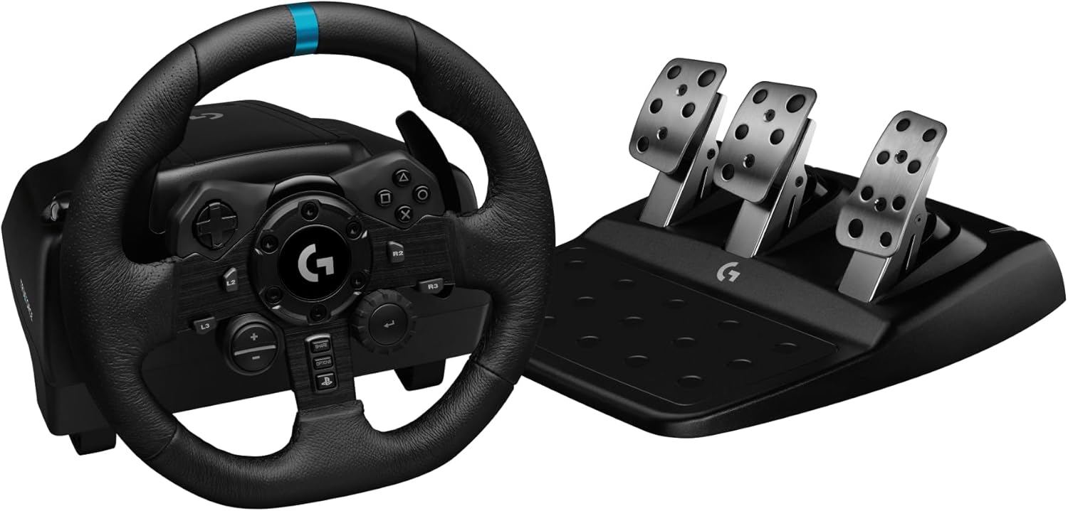Logitech Trueforce G923 Racing Wheel and Pedals for PS5, PS4, PC & Logitech Driving Force Shifter (Boxed) (Pre-owned)