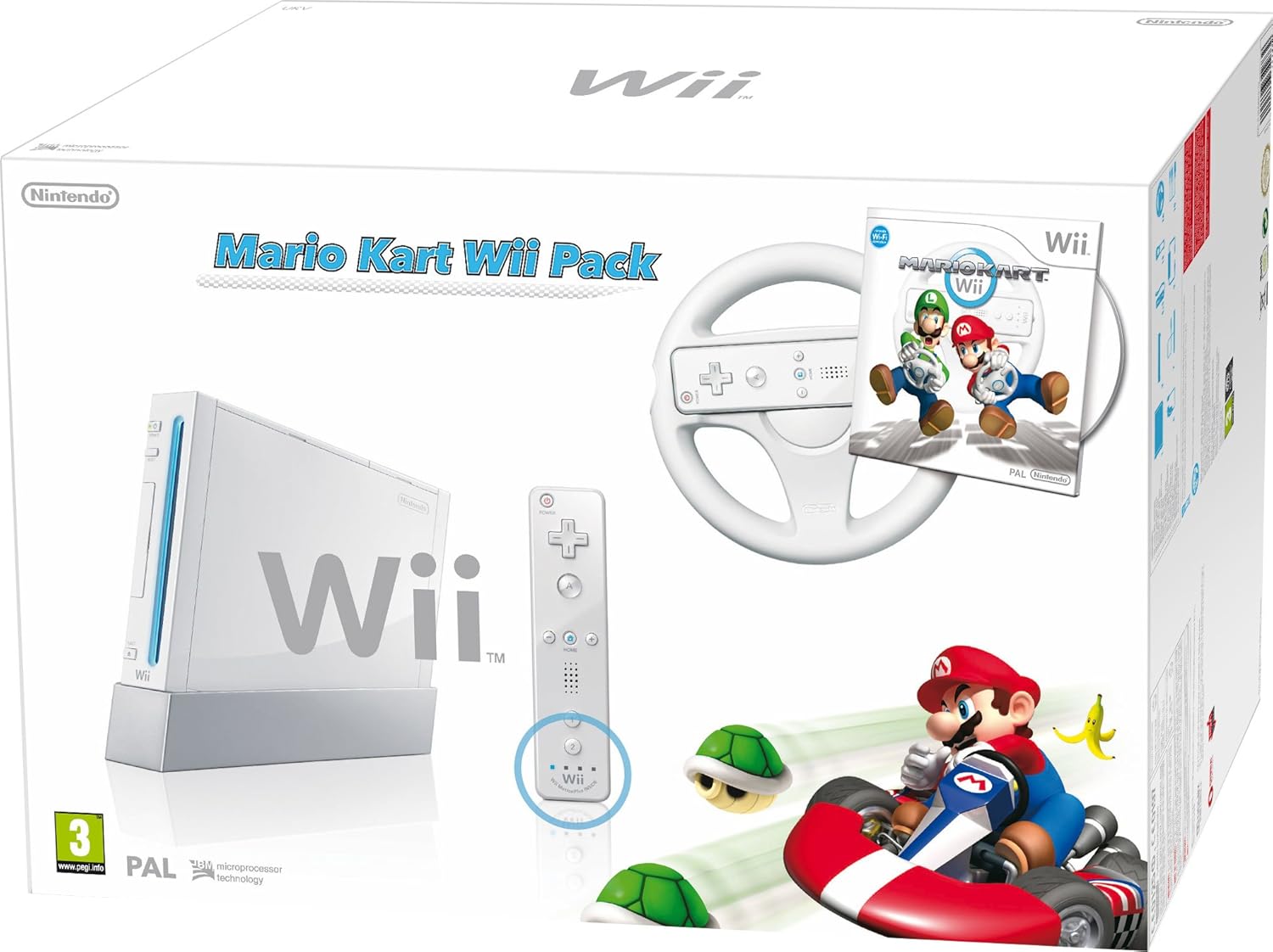 Nintendo Wii Console Mario Kart Bundle (Boxed) (White) [1-Year Warranty] (Pre-owned)