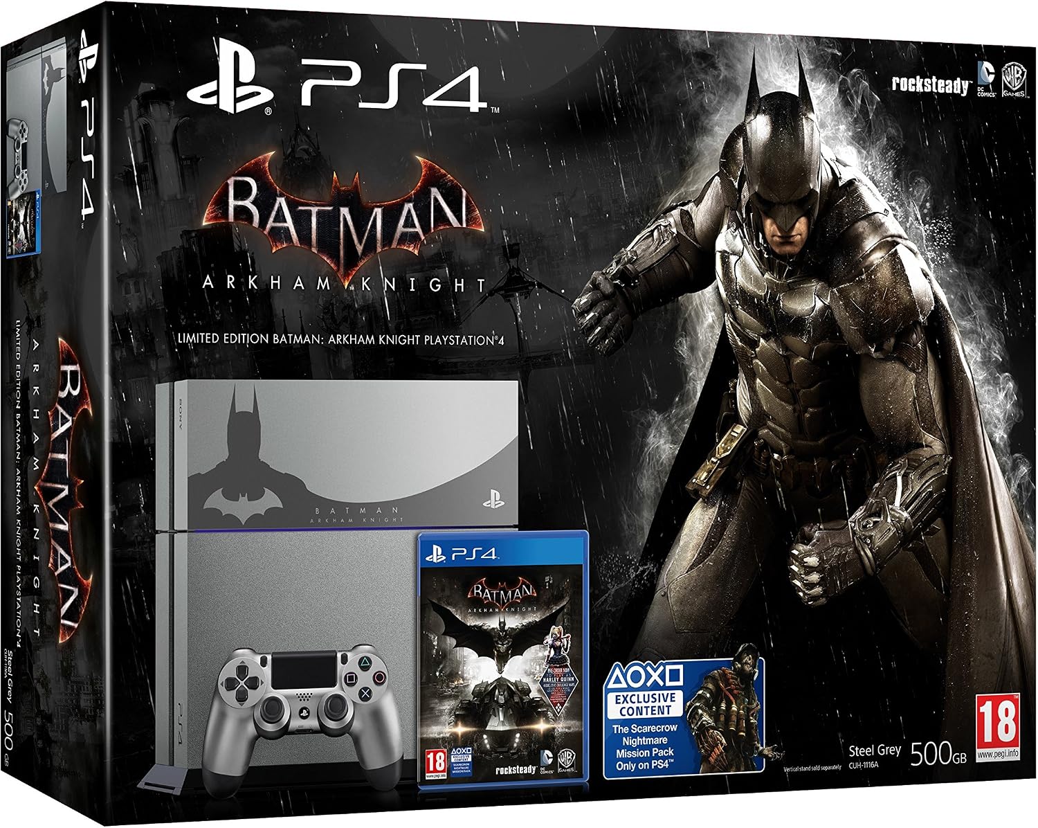 Sony PlayStation 4 Limited Edition Batman Arkham Knight Steel Gray Console (500GB) - (Boxed) [1-Year Warranty] (Pre-owned)