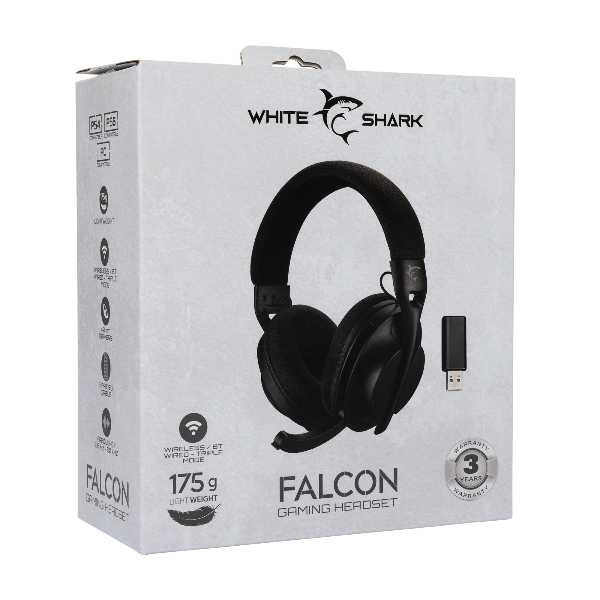 White Shark FALCON Black - Wireless