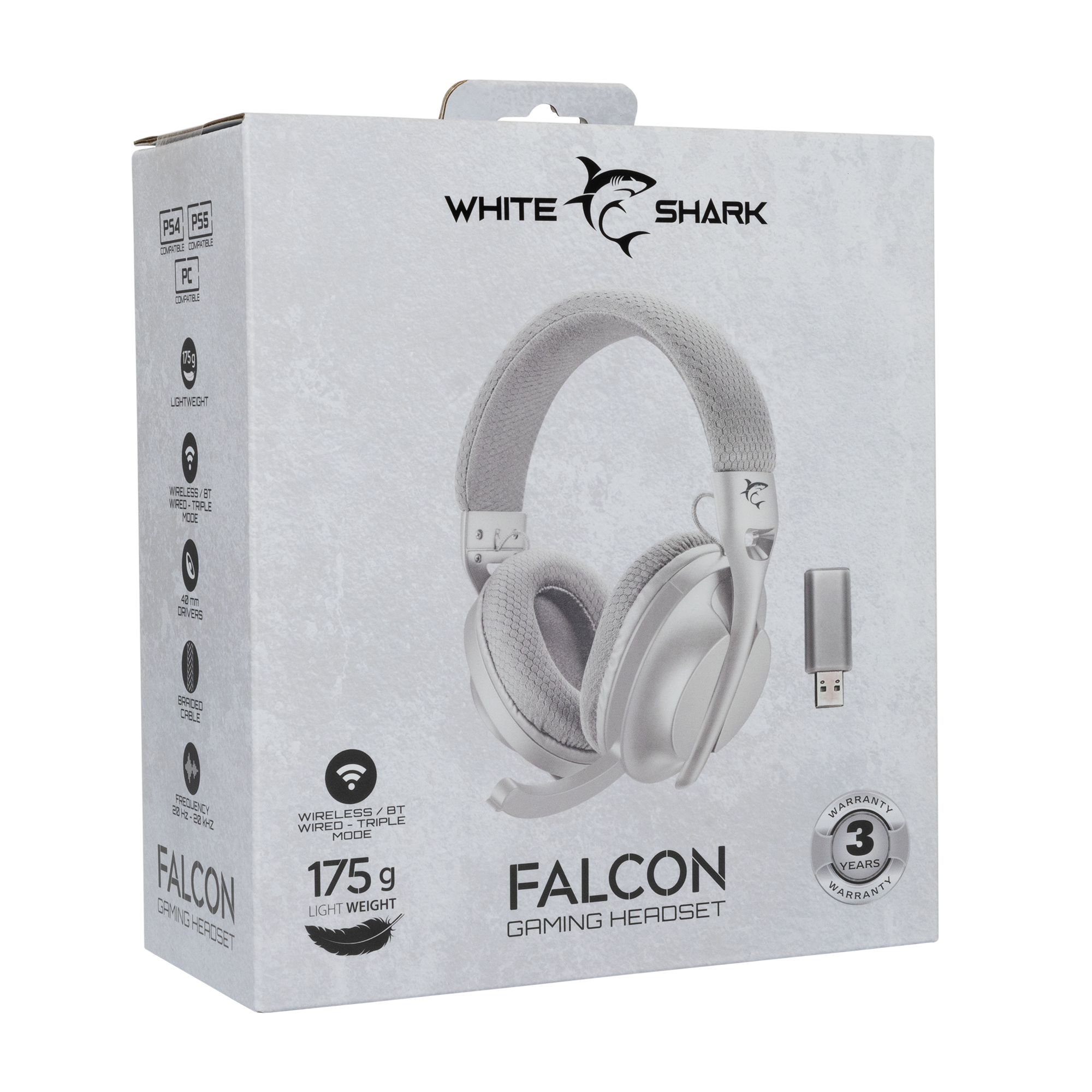 White Shark FALCON White - Wireless