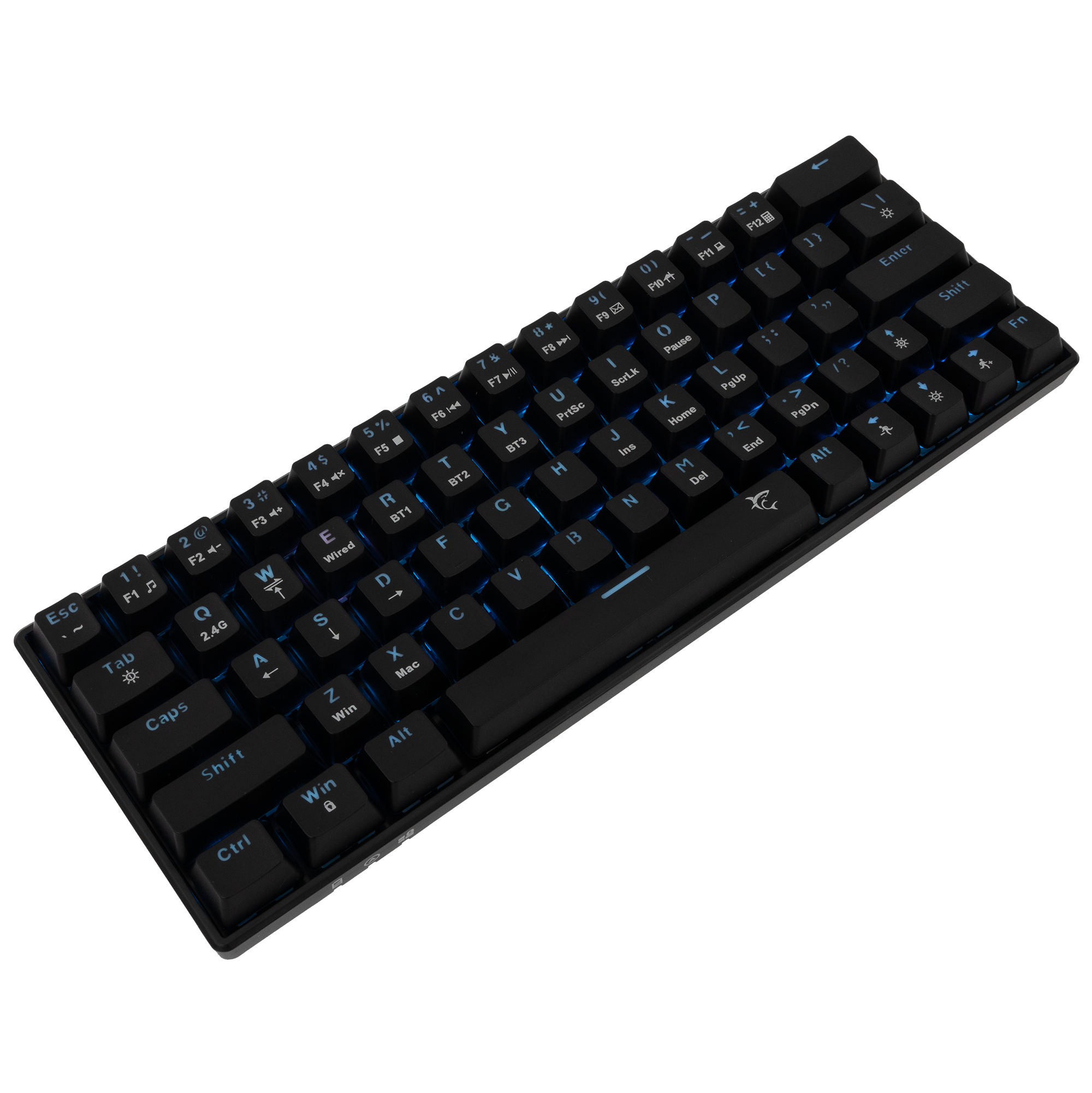White Shark Kaiken - Wireless/Wired Mechanical Keyboard (Red Switches) (Black) [US Layout]