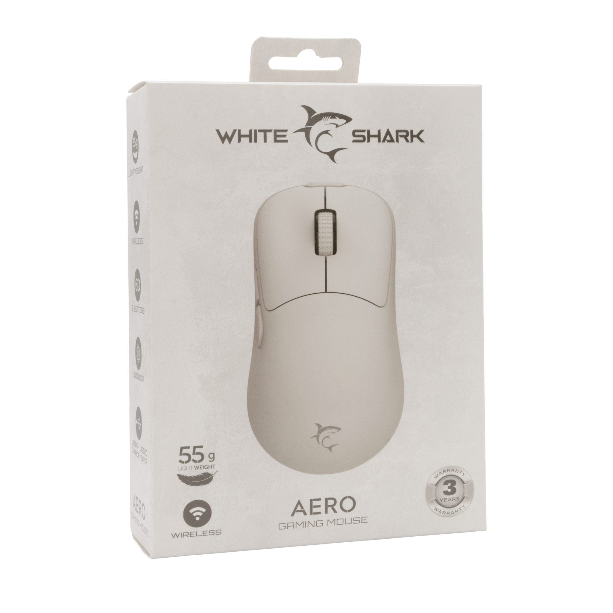 AERO White WGM - 5015 - Wireless Gaming Mouse - GameStore.mt
