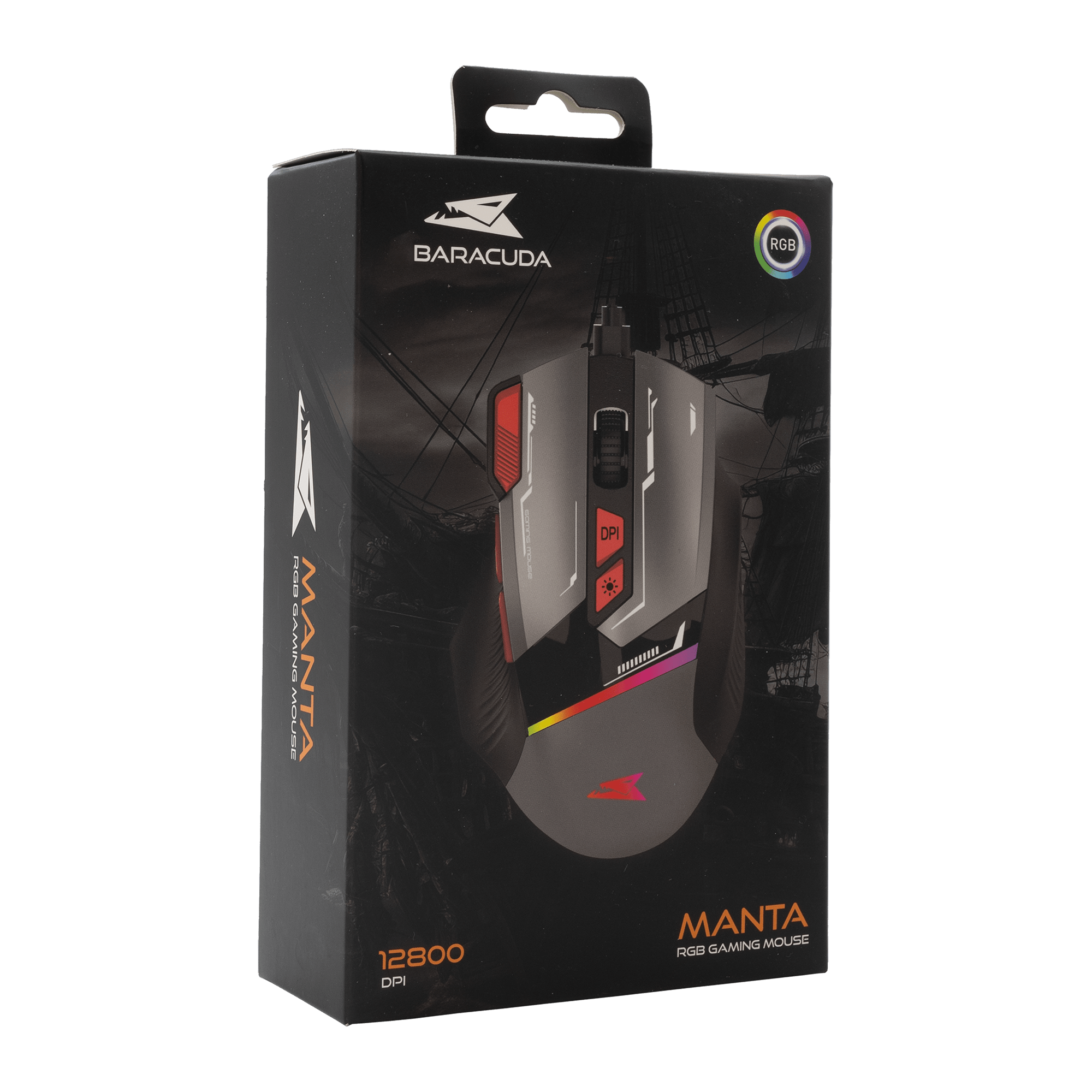 Baracuda MANTA RGB Gaming Mouse (Grey) - GameStore.mt