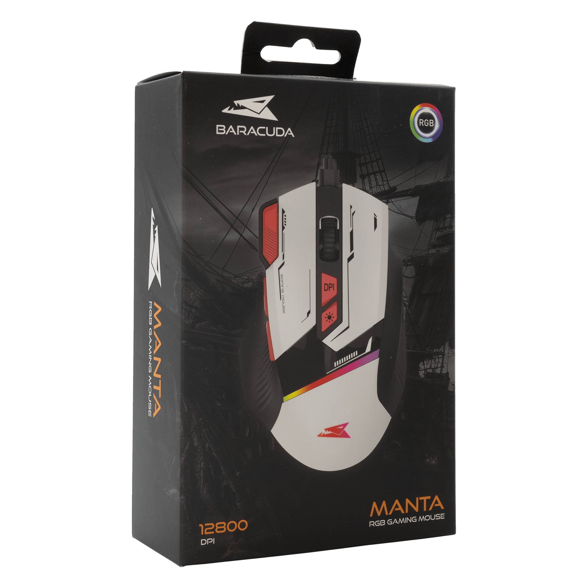 Baracuda MANTA RGB Gaming Mouse (White) - GameStore.mt