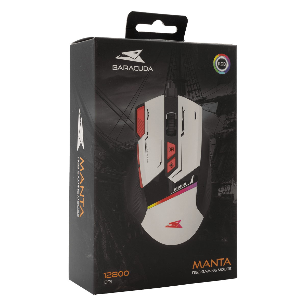 Baracuda MANTA RGB Gaming Mouse (White) - GameStore.mt