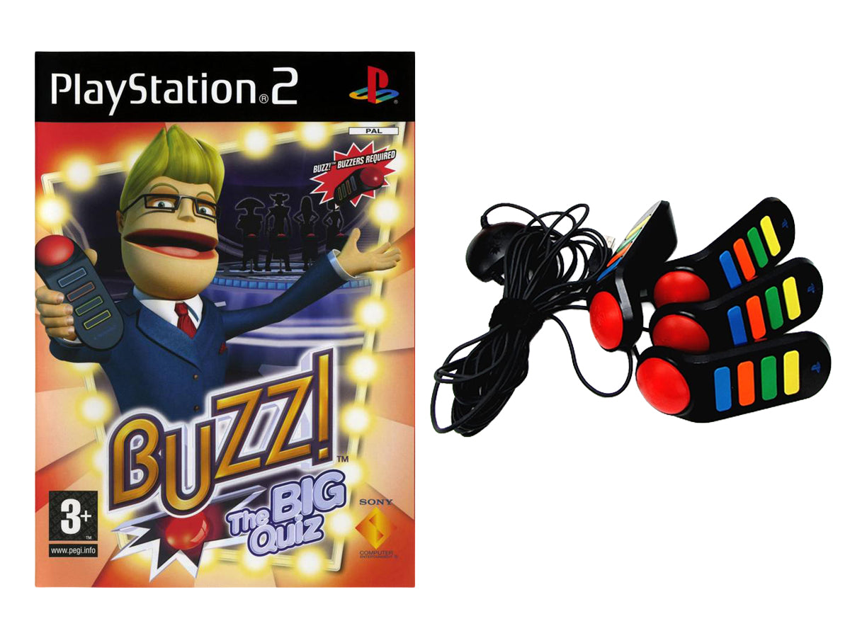 Buzz! Buzzers and The Big Quiz Game Bundle (PS2) (Pre-owned)