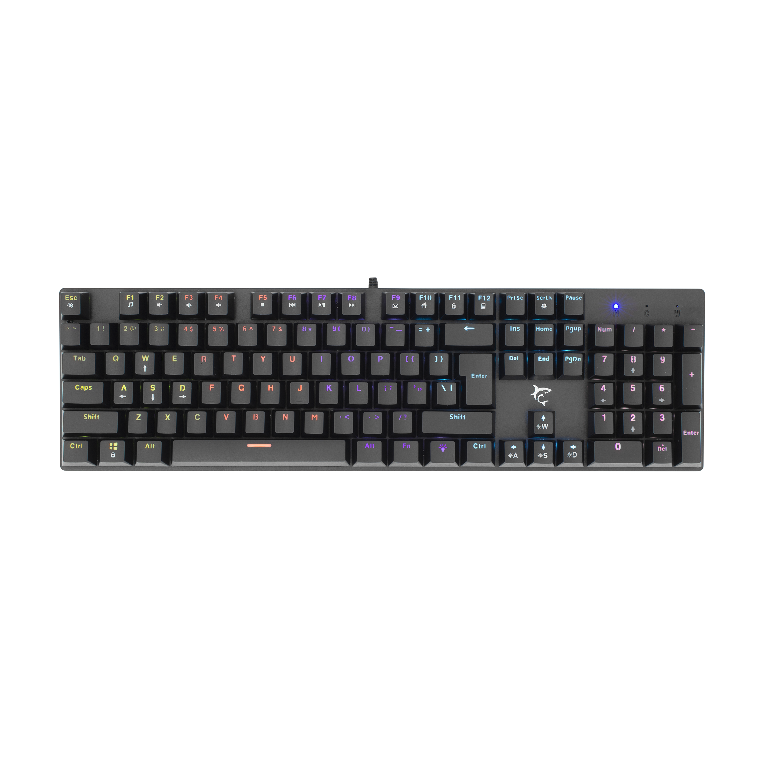 White Shark Commandos Elite - Wired Mechanical Keyboard (Blue Switches) (Black) [US Layout]
