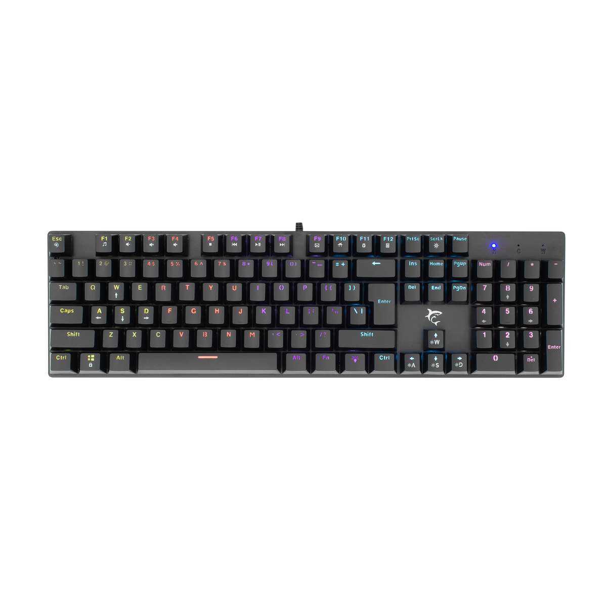 White Shark Commandos Elite - Wired Mechanical Keyboard (Blue Switches) (Black) [US Layout]