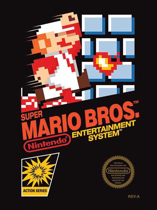 Super Mario Bros. (NES Cover) 20x29.5cm MDF Wooden Wall Art Print