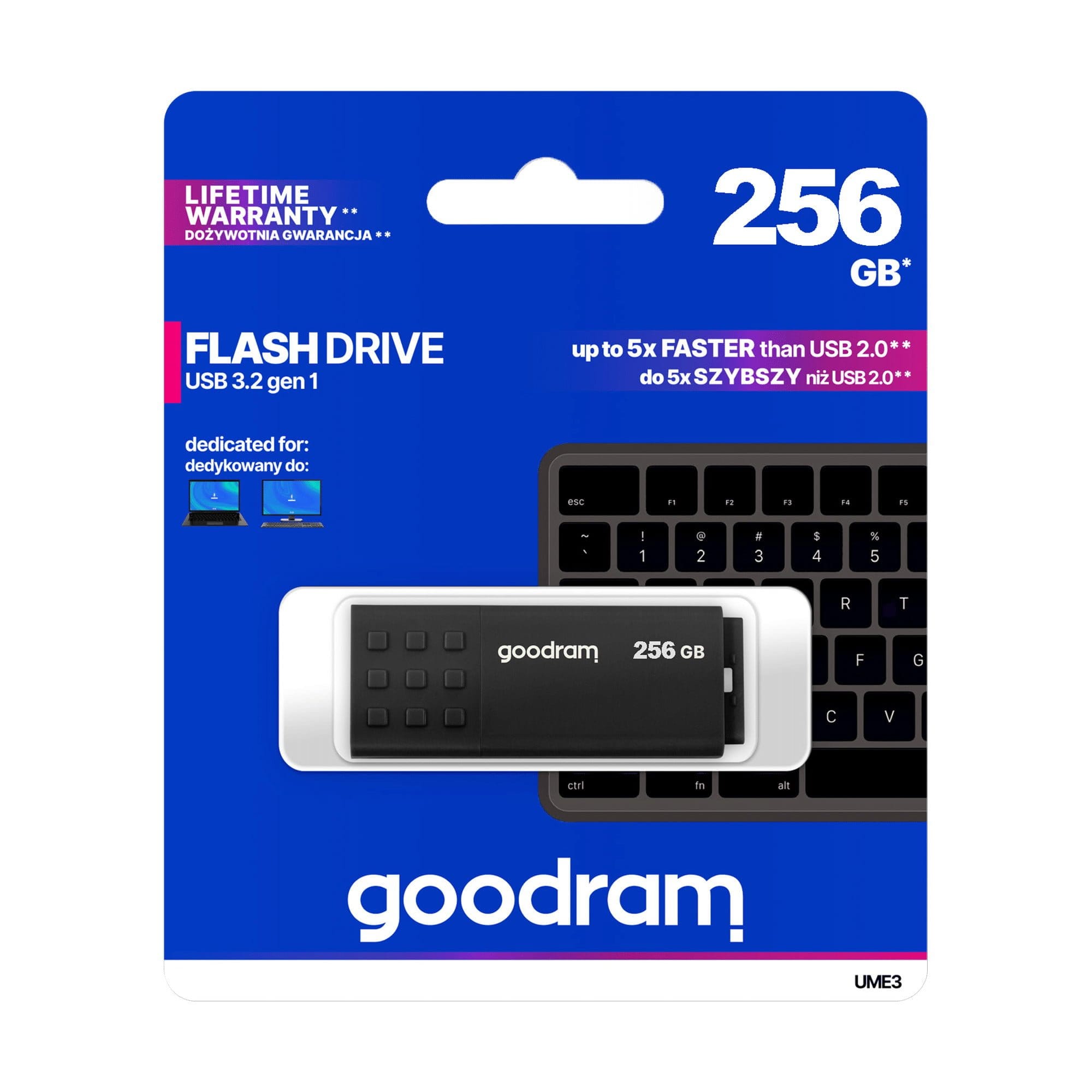 GOODRAM 256GB UME3 3.2 Gen1 USB Black - GameStore.mt