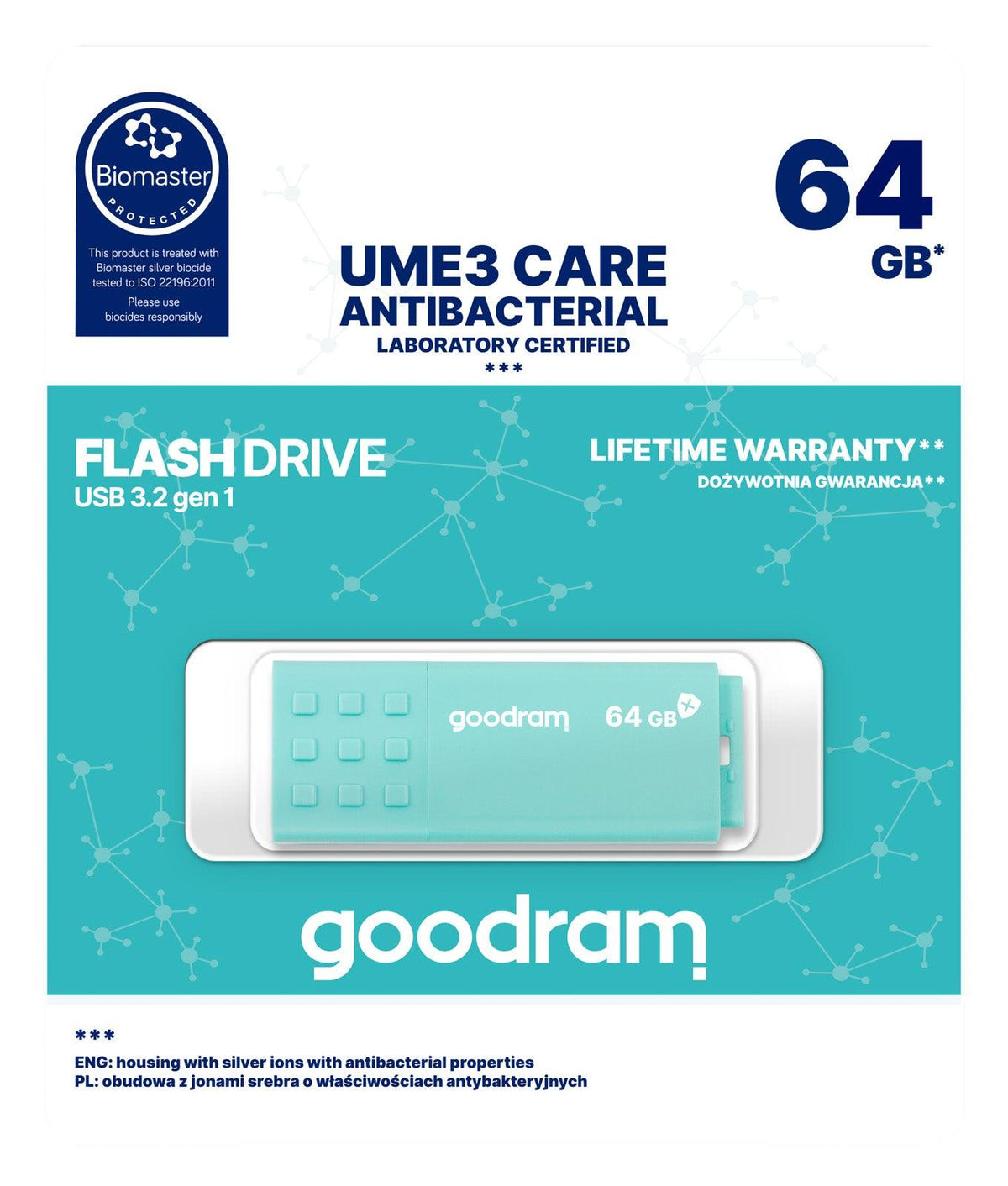 GOODRAM UME3 CARE 64GB USB 3.2 gen 1 - GameStore.mt