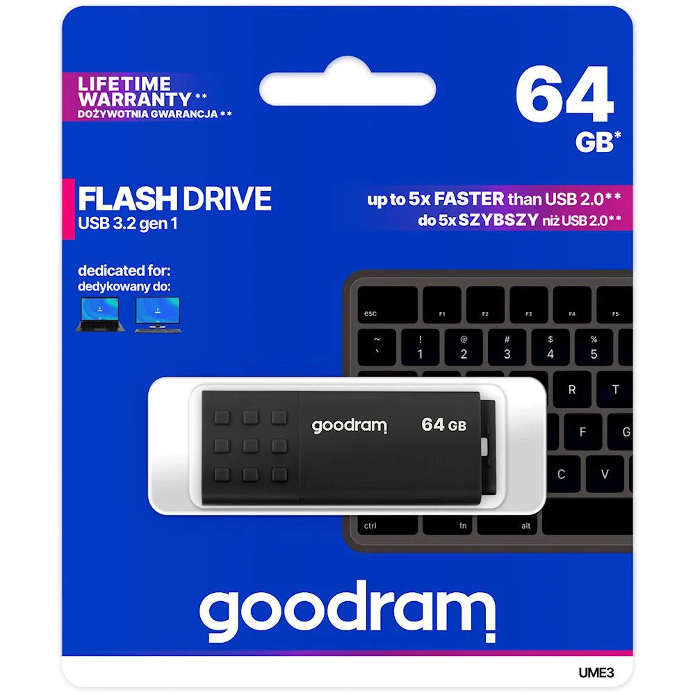 GOODRAM 64GB UME3 3.2 Gen1 USB Black