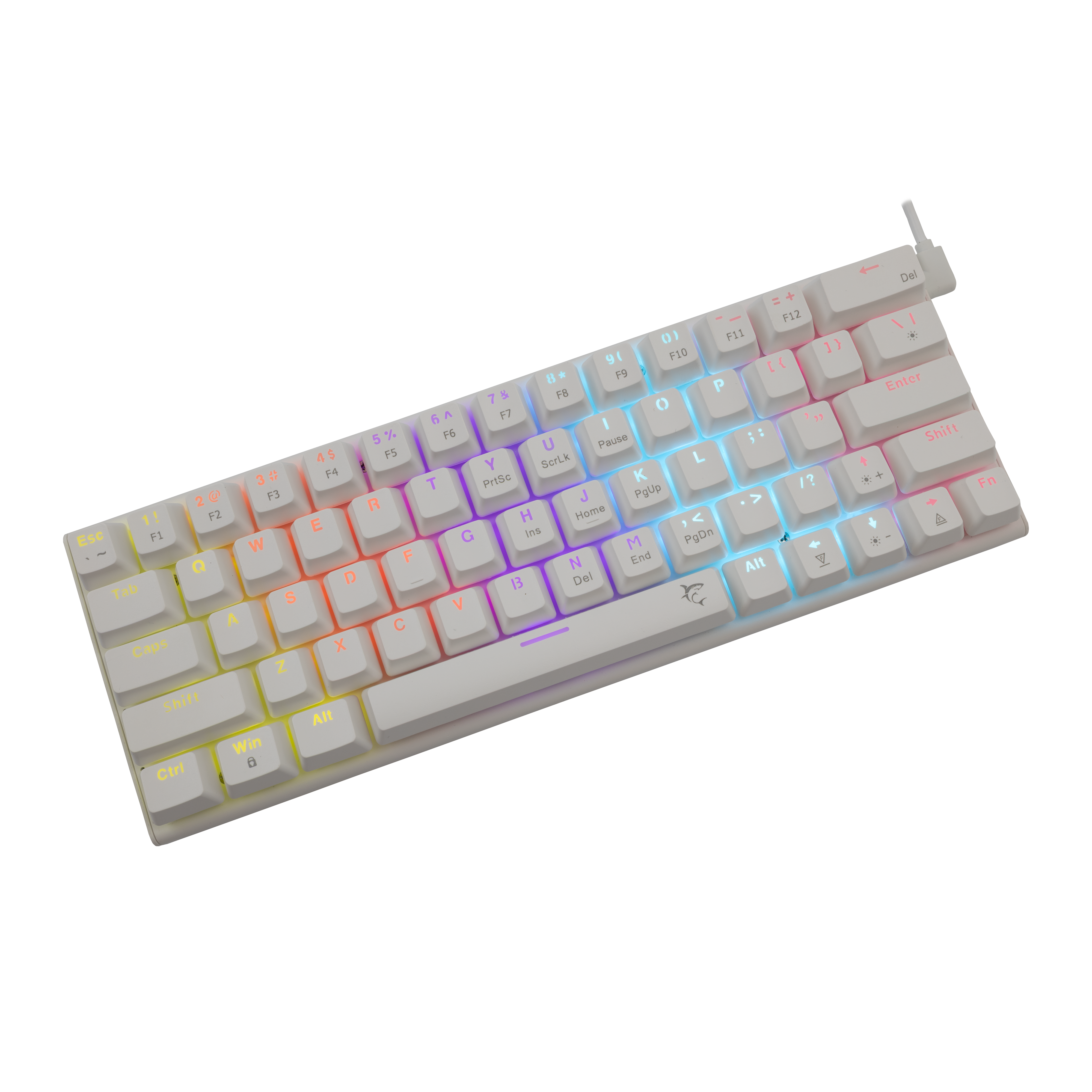 White Shark Wakizashi - Wired Mechanical Keyboard (Red Switches) (White) [US Layout]
