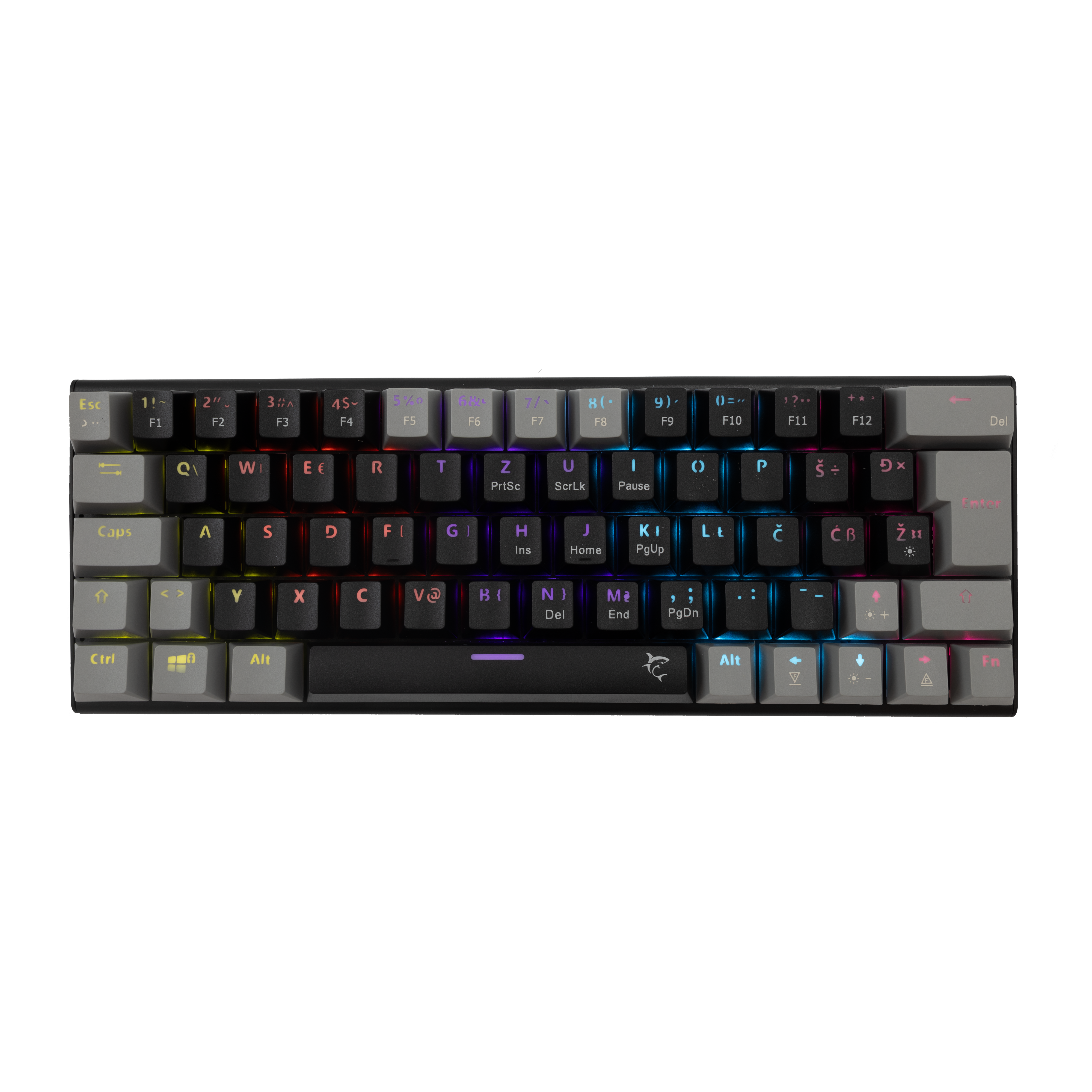 White Shark Wakizashi - Wired Mechanical Keyboard (Red Switches) (Black/Grey) [US Layout]