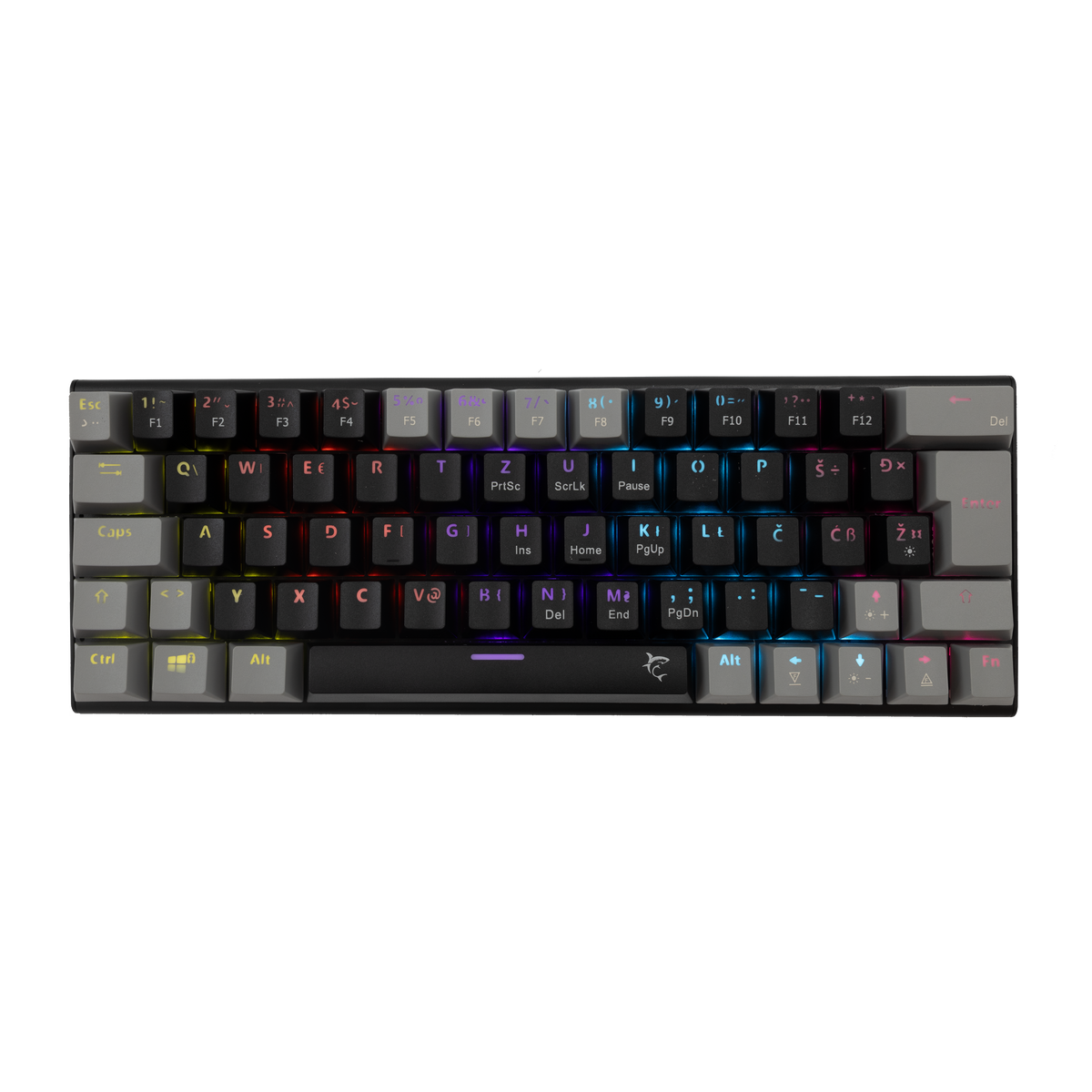 White Shark Wakizashi - Wired Mechanical Keyboard (Red Switches) (Black/Grey) [US Layout]