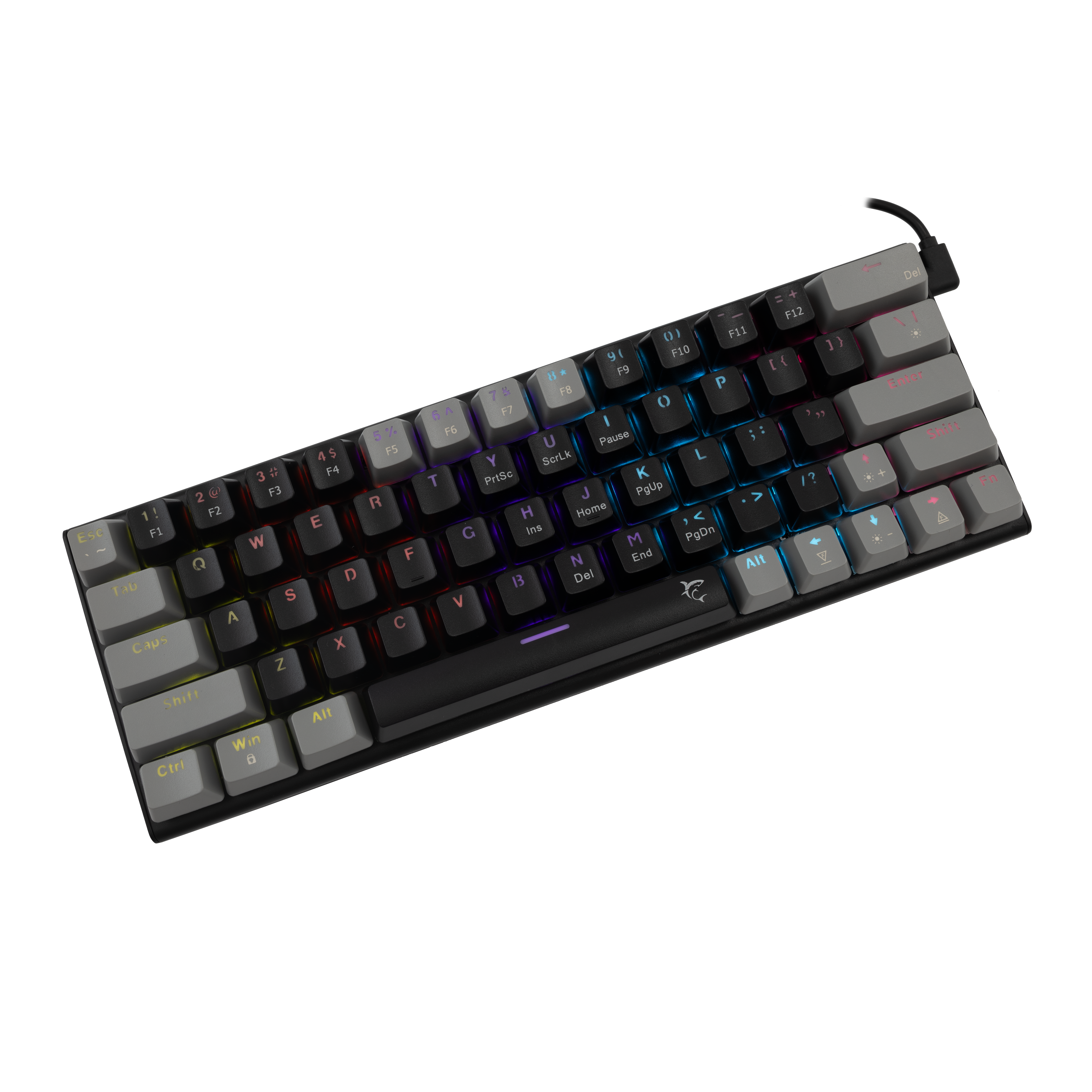 White Shark Wakizashi - Wired Mechanical Keyboard (Red Switches) (Black/Grey) [US Layout]