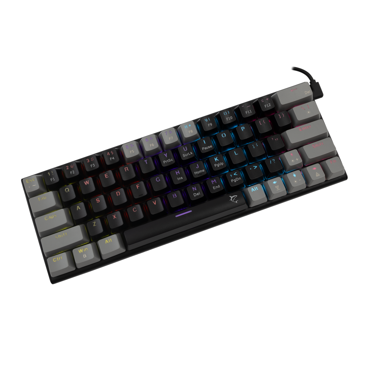 White Shark Wakizashi - Wired Mechanical Keyboard (Red Switches) (Black/Grey) [US Layout]