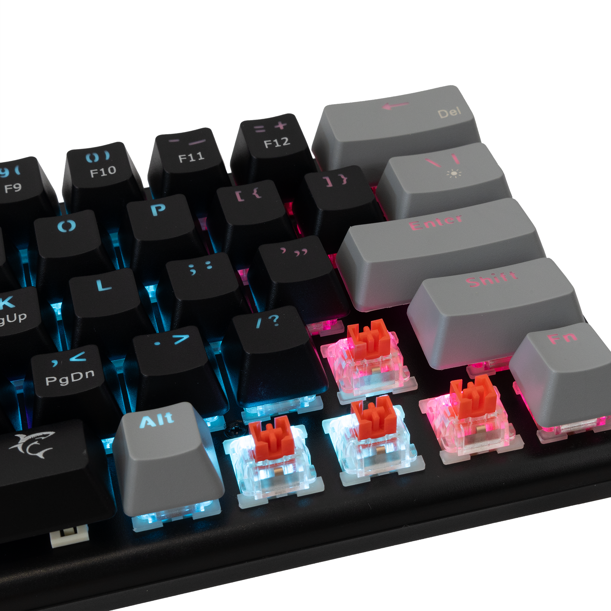 White Shark Wakizashi - Wired Mechanical Keyboard (Red Switches) (Black/Grey) [US Layout]