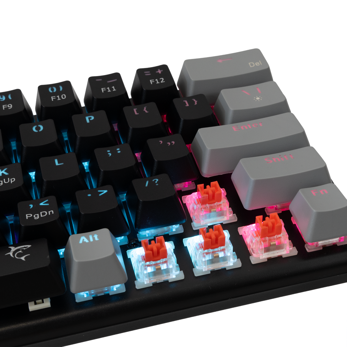 White Shark Wakizashi - Wired Mechanical Keyboard (Red Switches) (Black/Grey) [US Layout]