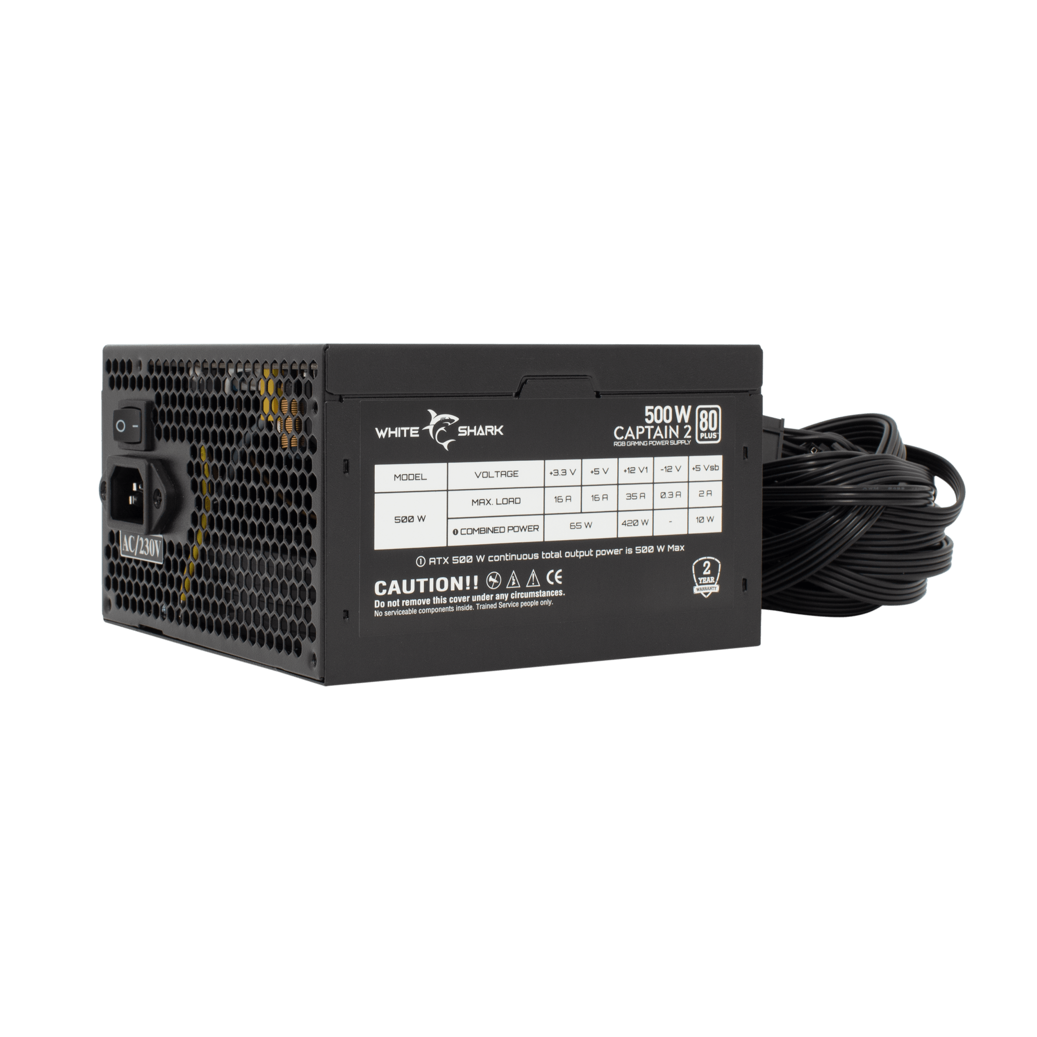 White Shark CAPTAIN 2 RGB Gaming Power Supply - GameStore.mt