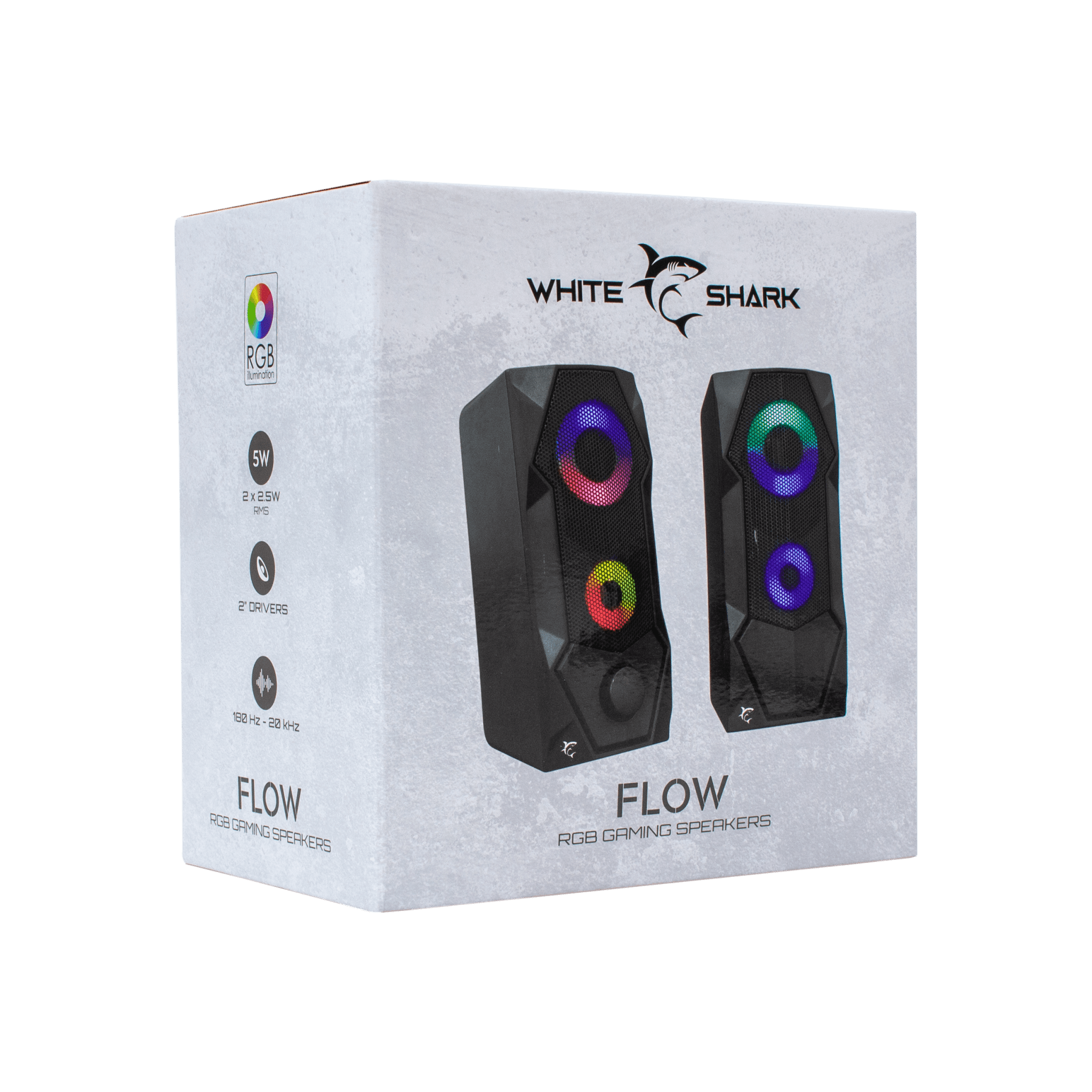 White Shark FLOW RBG Gaming Speakers - GameStore.mt