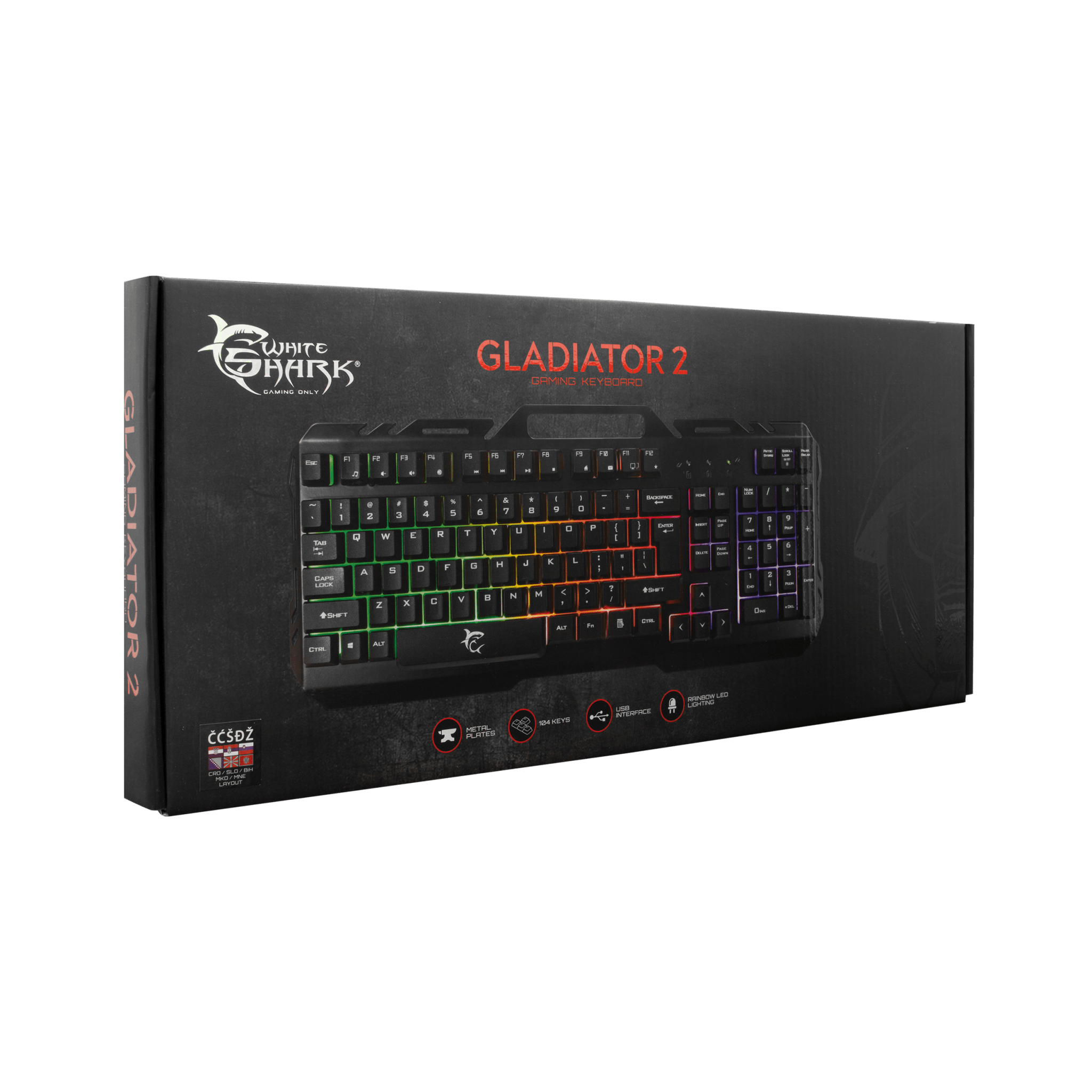 White Shark Gladiator 2 RGB Gaming Keyboard - GameStore.mt