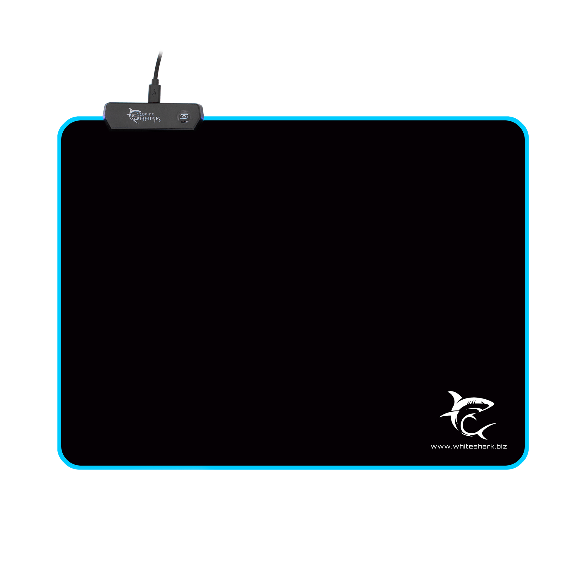 White Shark Luminous L LED Gaming Mouse Pad (350 x 250 mm) - GameStore.mt