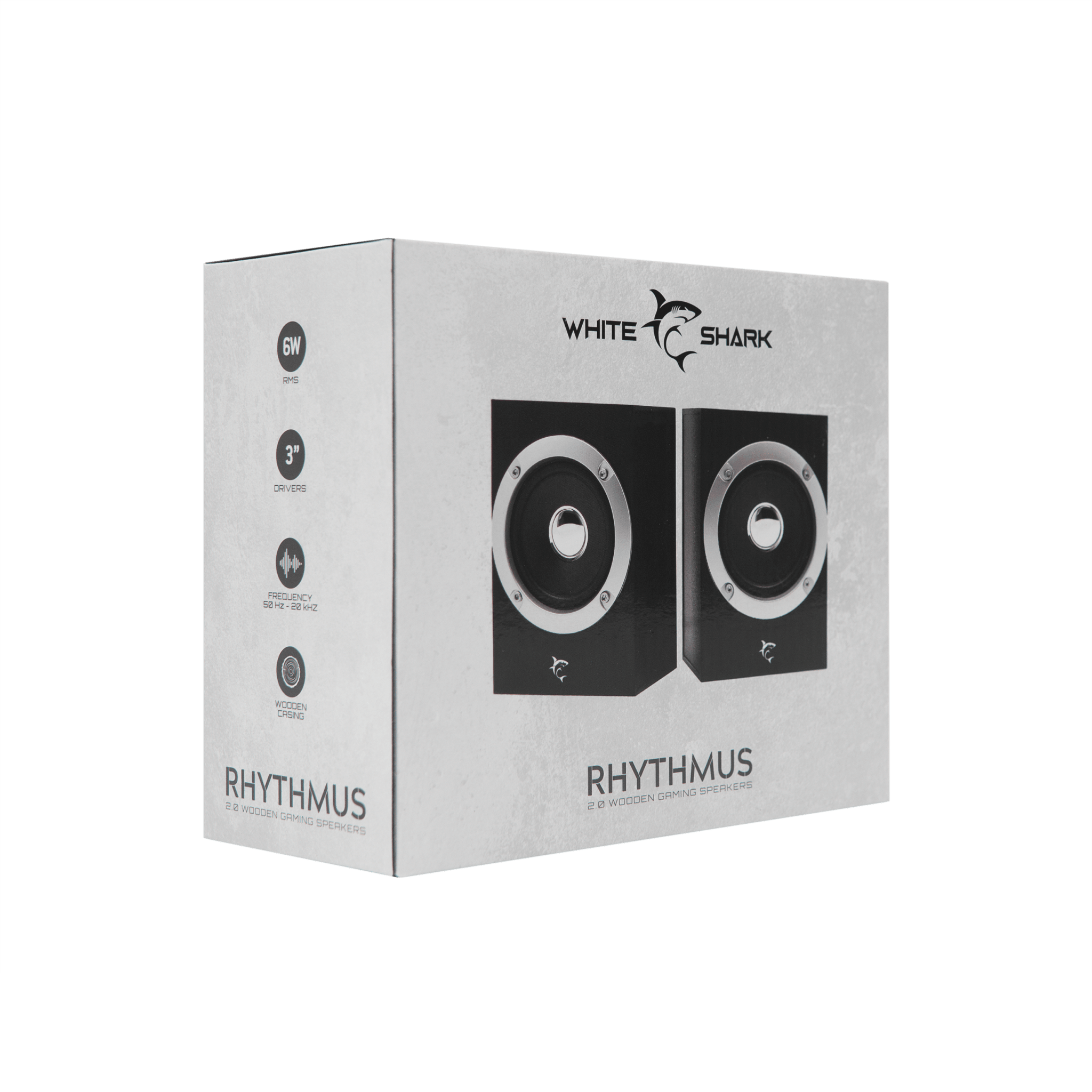 White Shark RHYTHMUS 2.0 Wooden Gaming Speakers - GameStore.mt