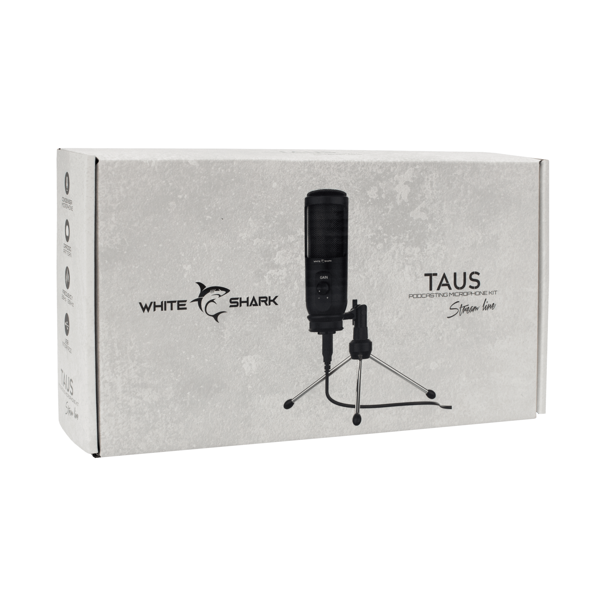 White Shark TAUS Podcasting Microphone Kit - Black - GameStore.mt