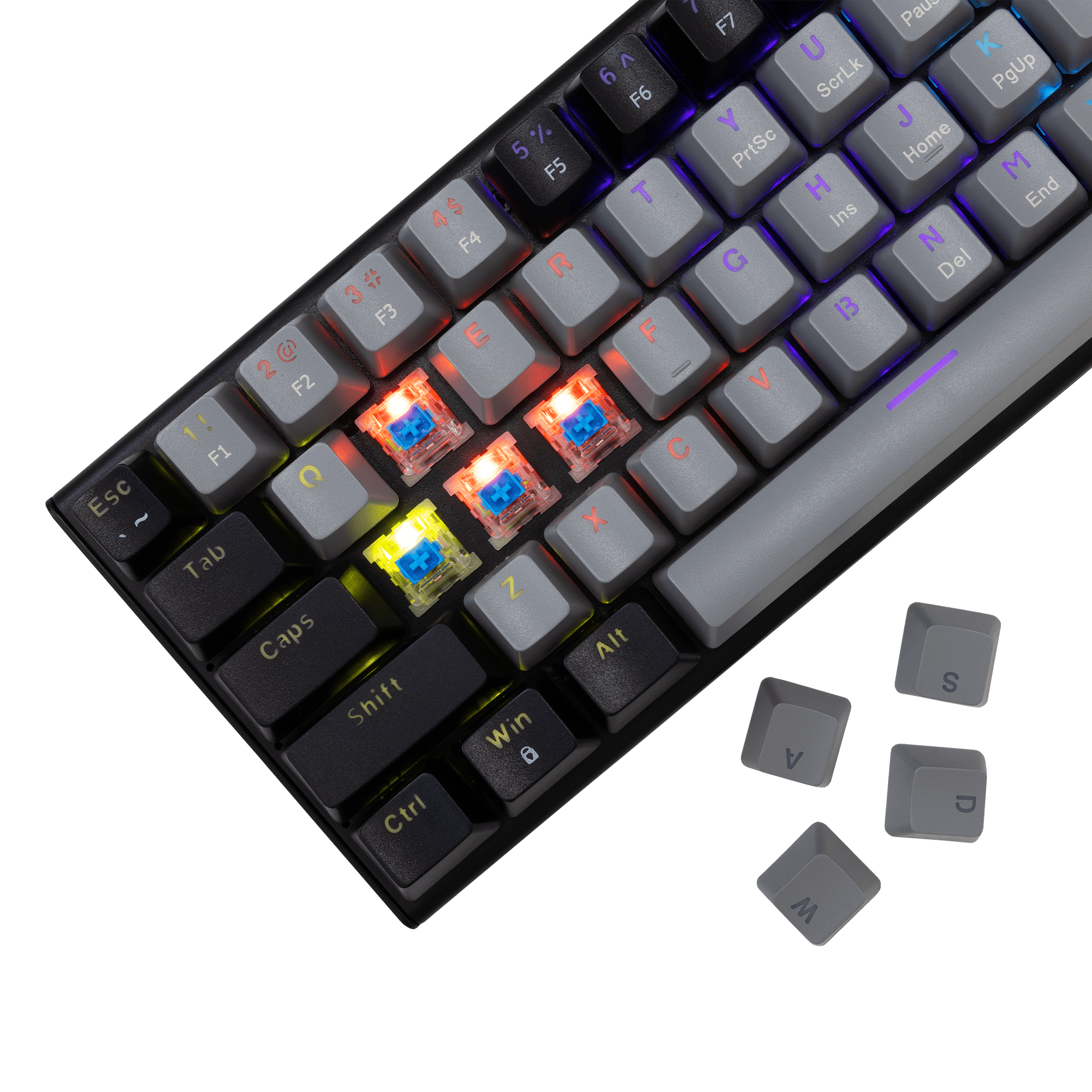 White Shark WAKIZASHI 2 US Grey/Black - Blue switches - GameStore.mt
